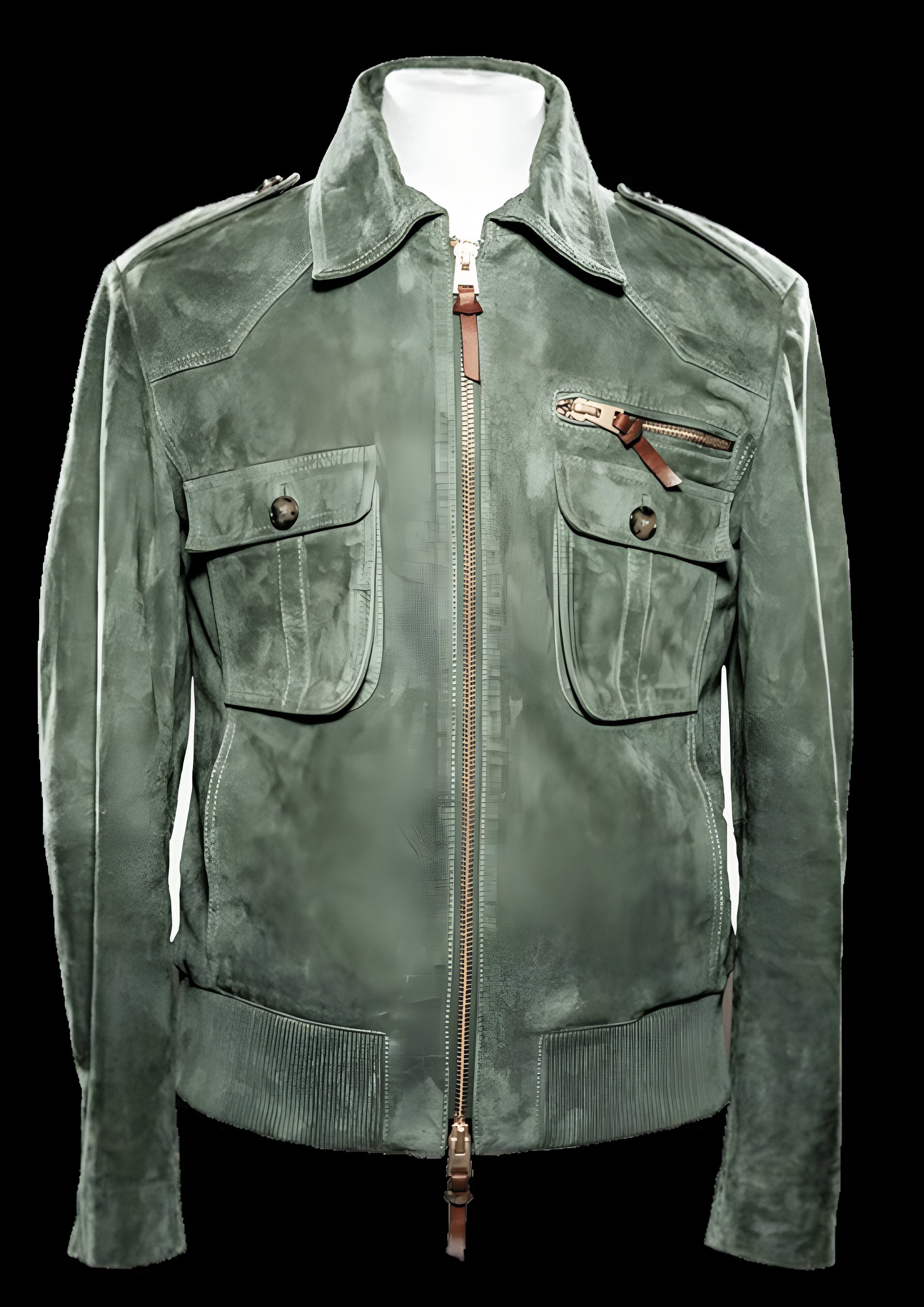 Retro Lapel Zipper Jacket | Men's Suede