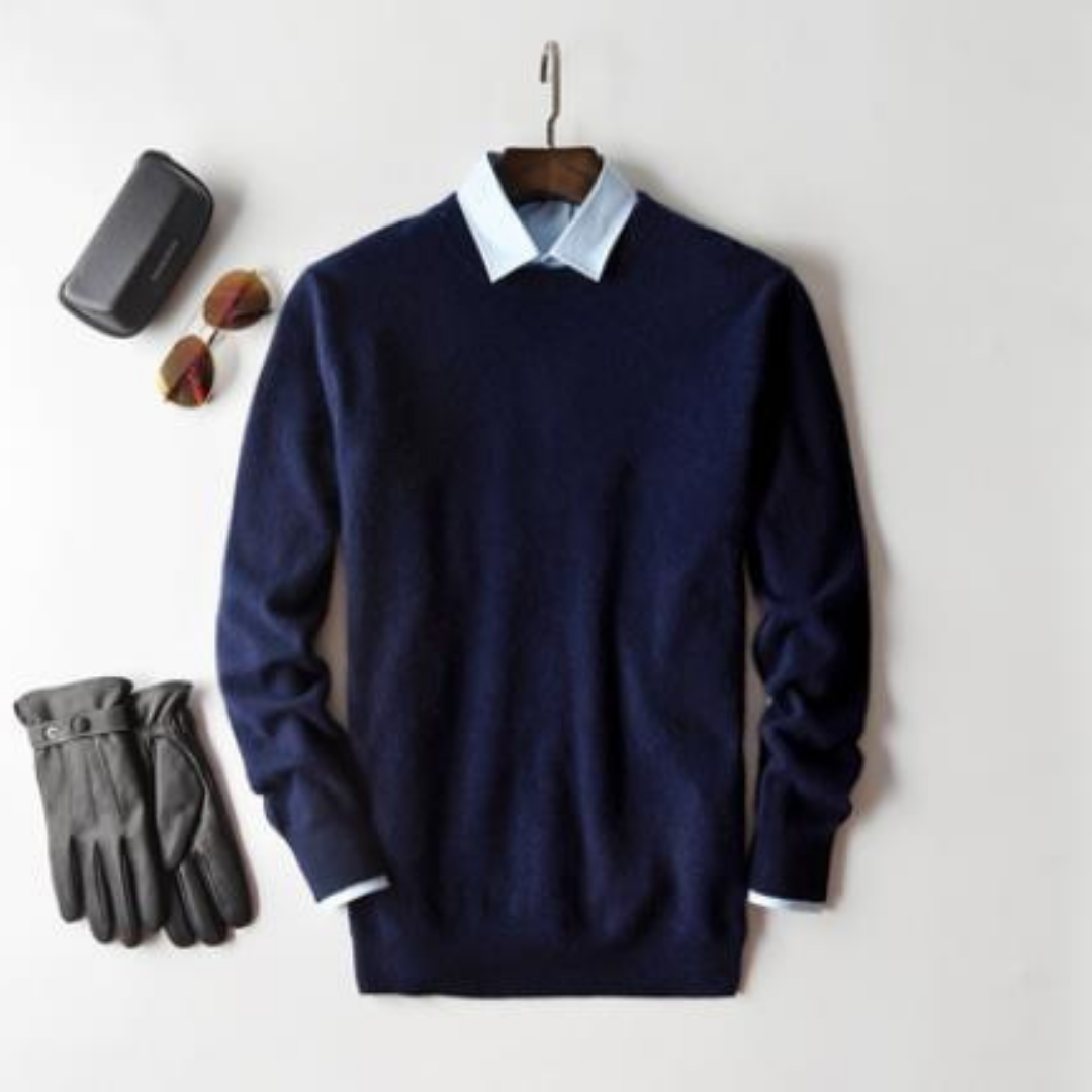 V-Neck Jumper | Men Plain Minimal Knit