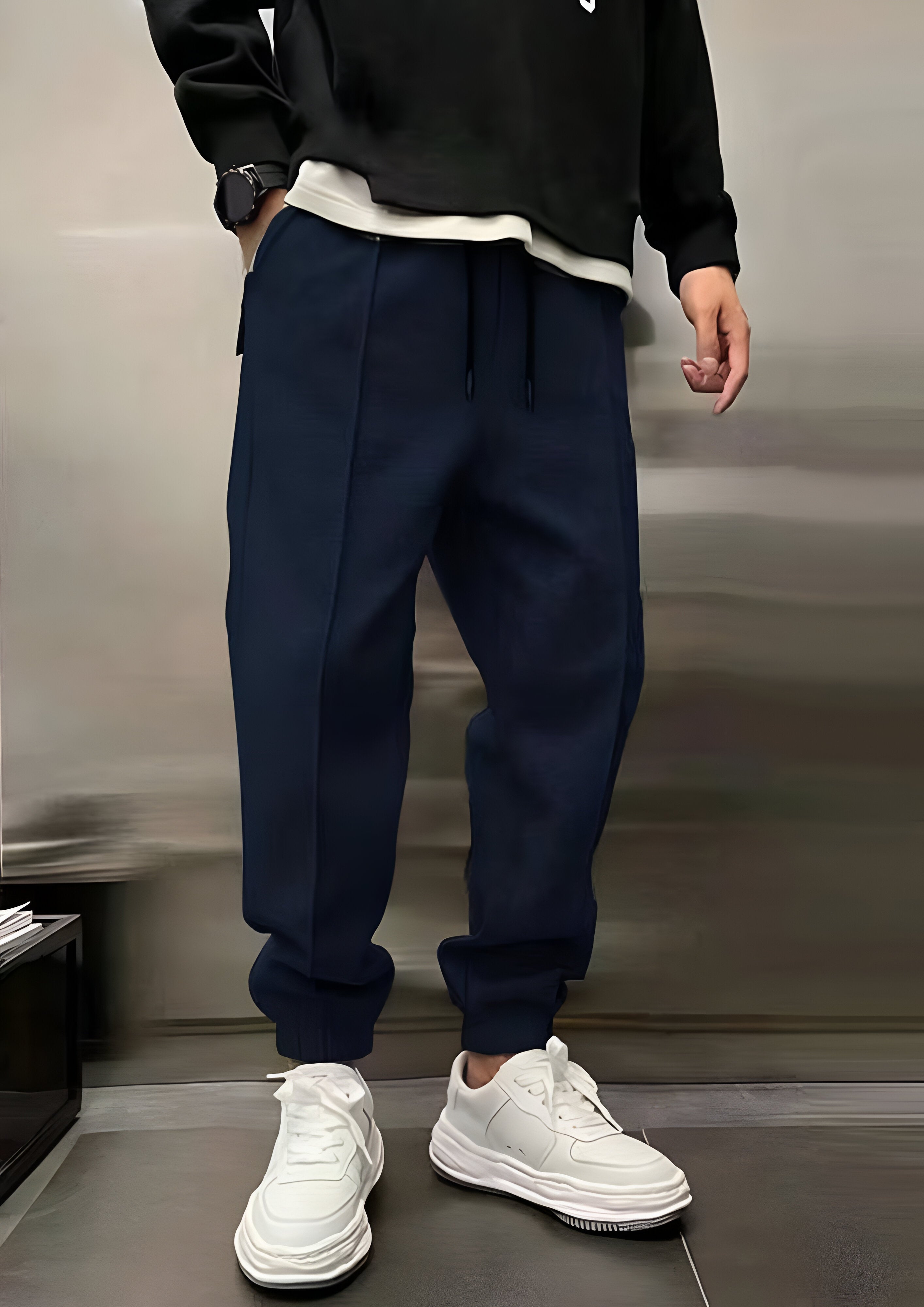 Elastic Waist Cargo Trousers | Men's Loose  Fit