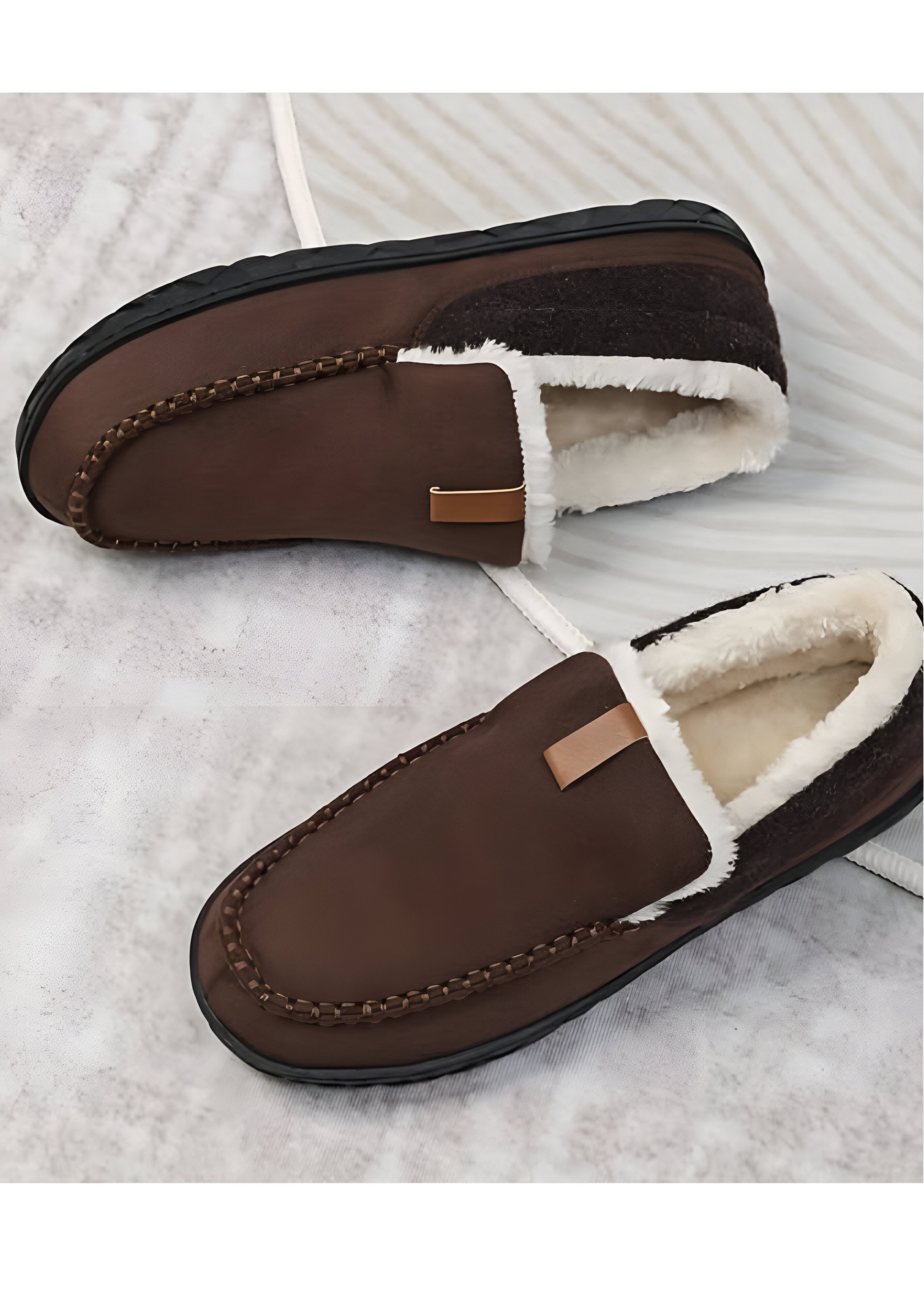 Plush Lined Loafers - Men's Shoes