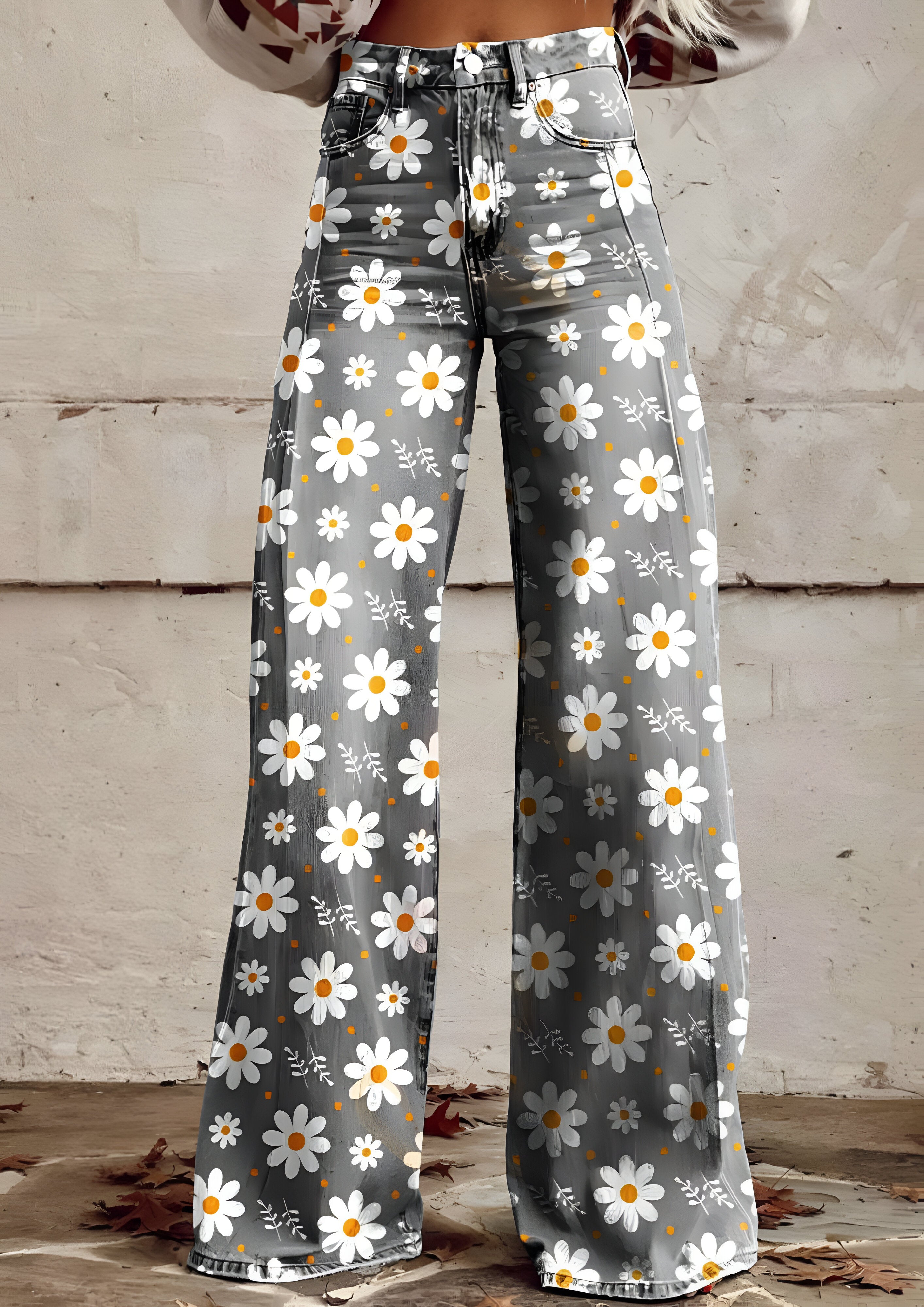 Floral Baggy Jeans | Women's Loose Fit