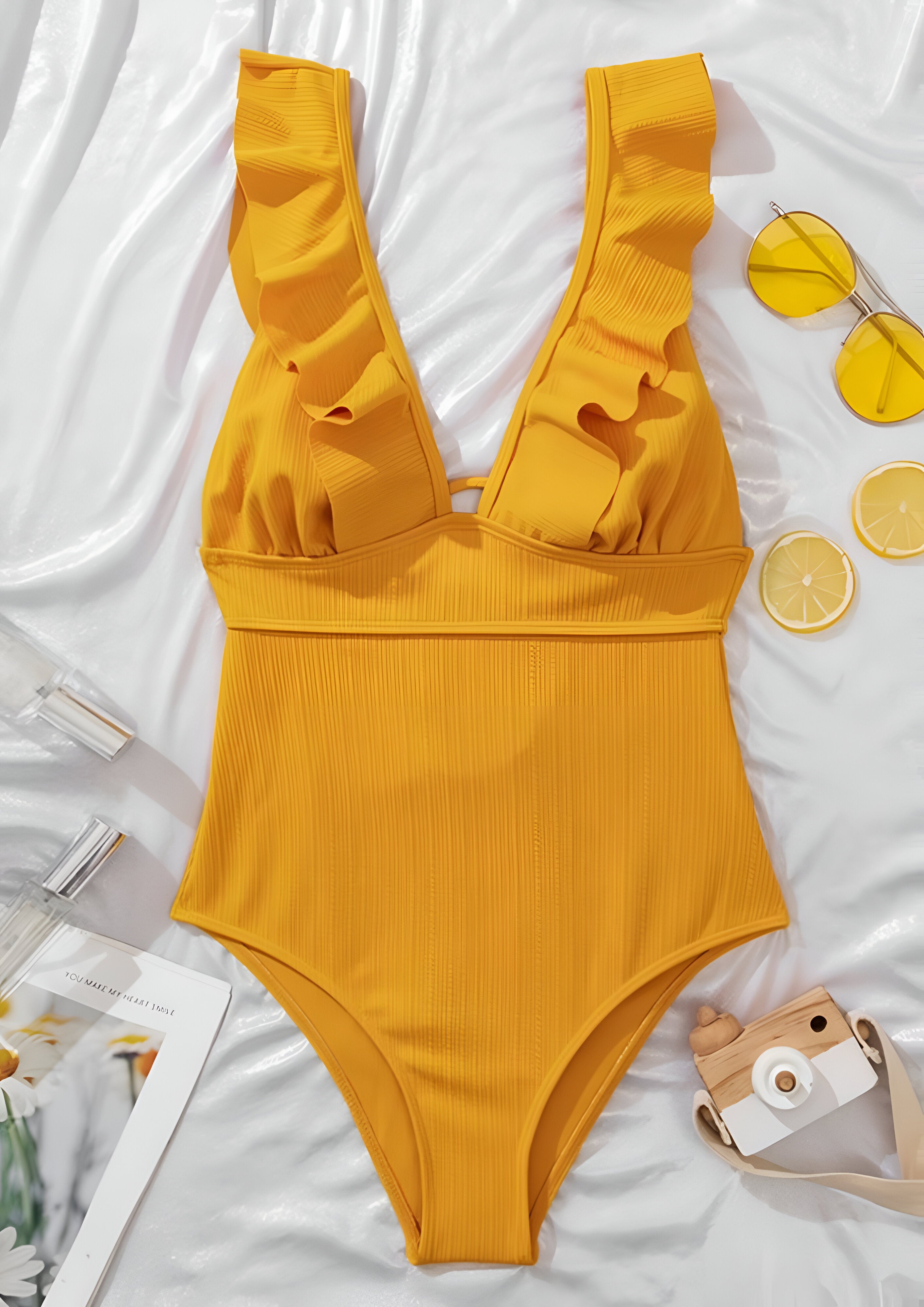 Women's Deep V-Neck One Piece Swimwear