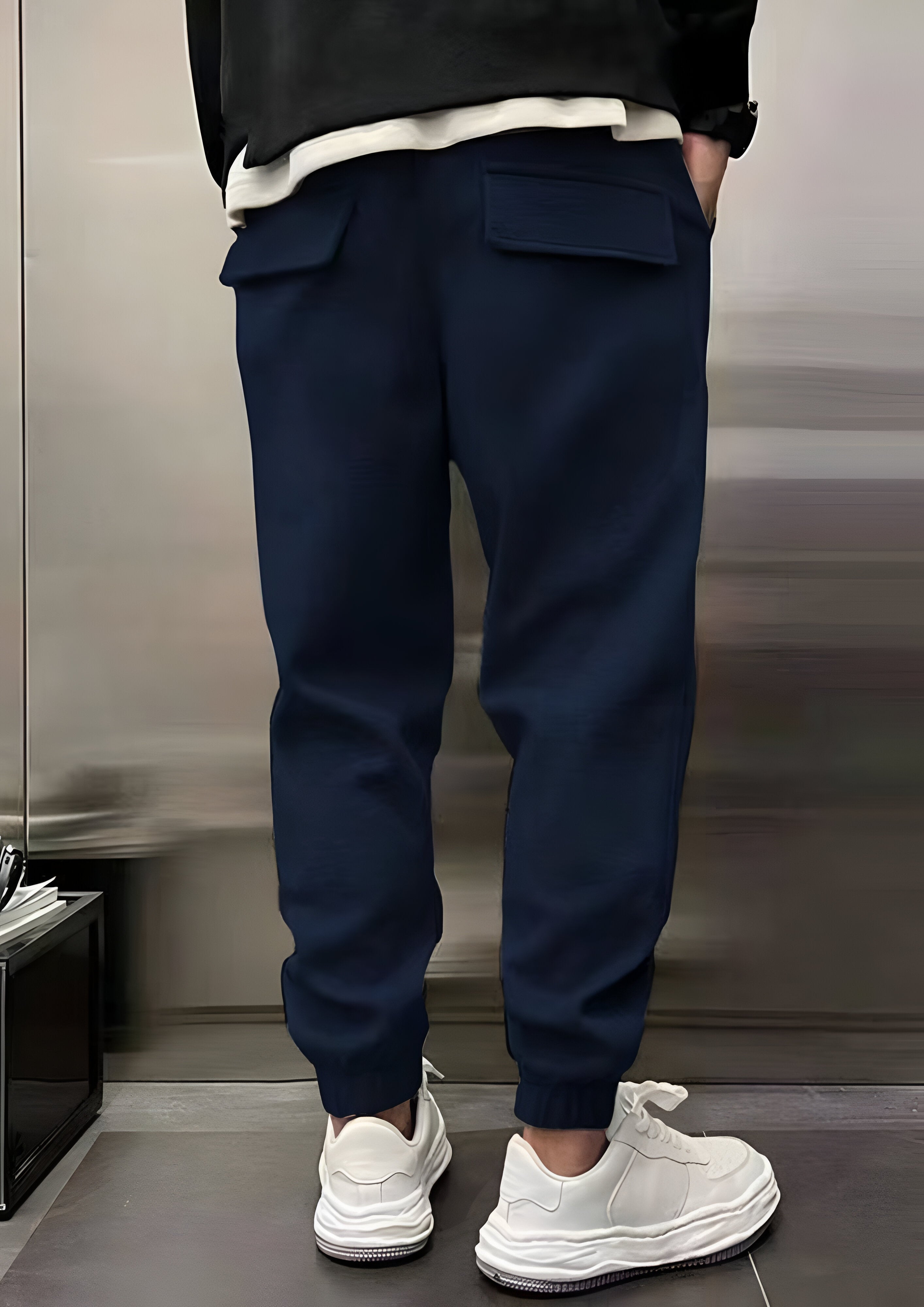 Elastic Waist Cargo Trousers | Men's Loose  Fit