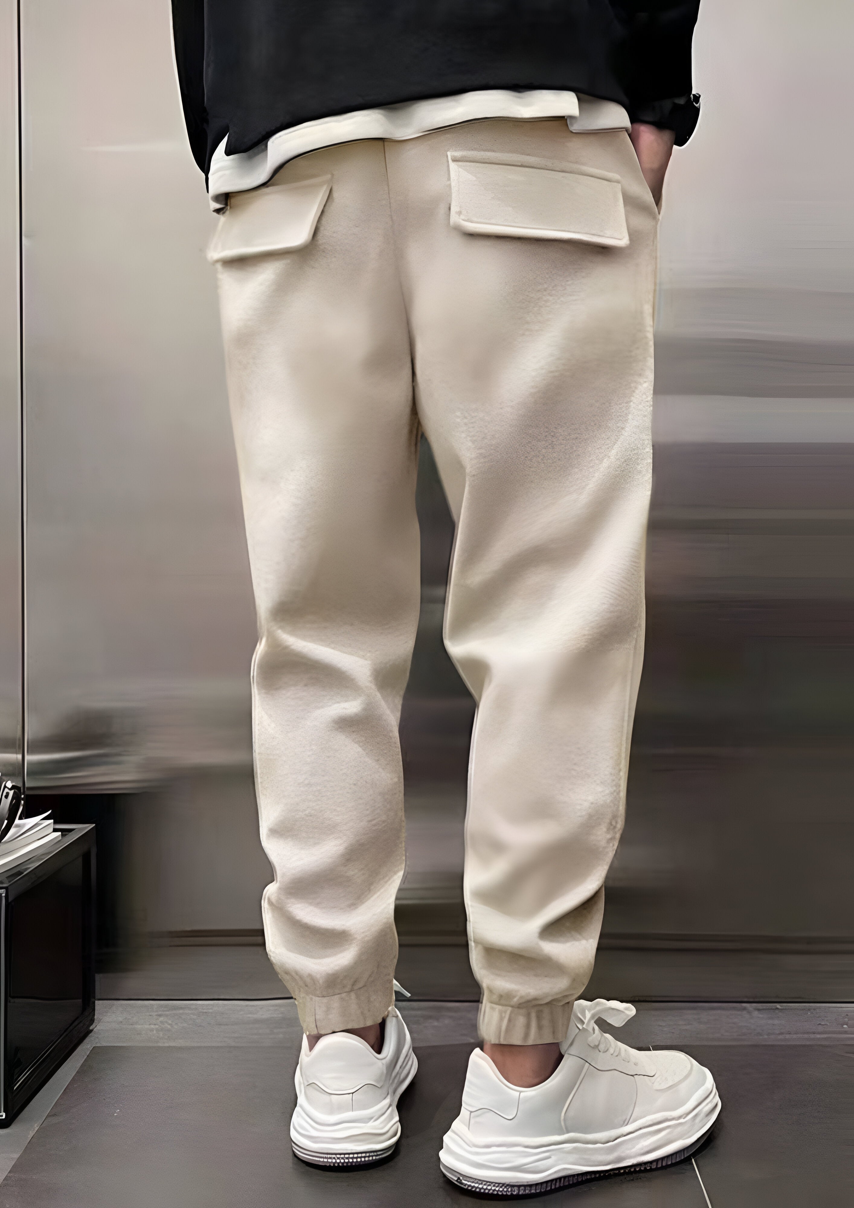 Elastic Waist Cargo Trousers | Men's Loose  Fit
