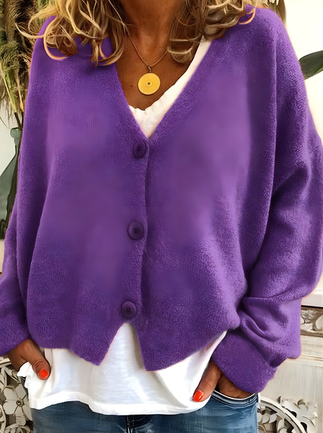 Women’s Summer V-Neck Cardigan | Button-Front