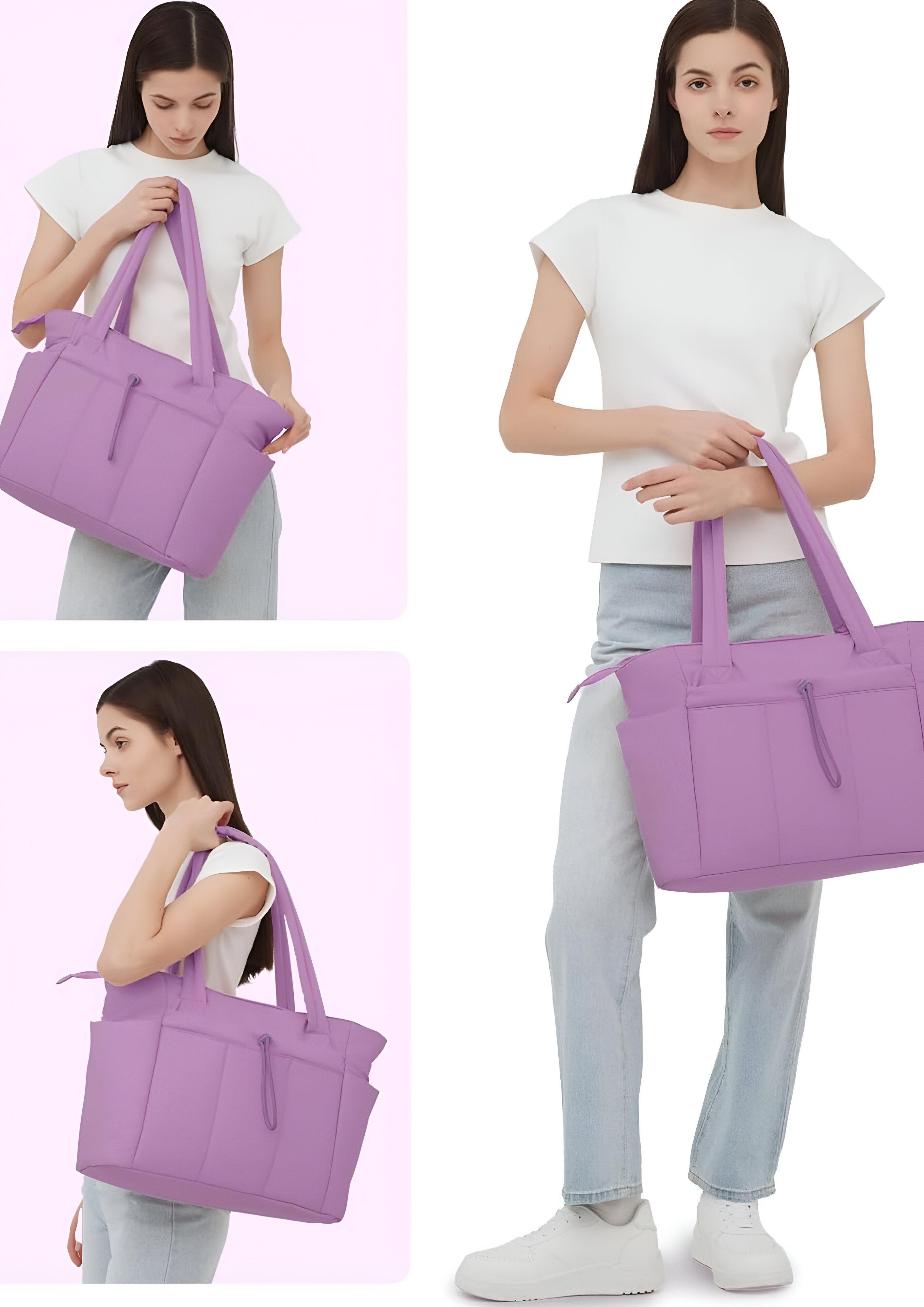 Women's Quilted Puffer Tote Bag | Large