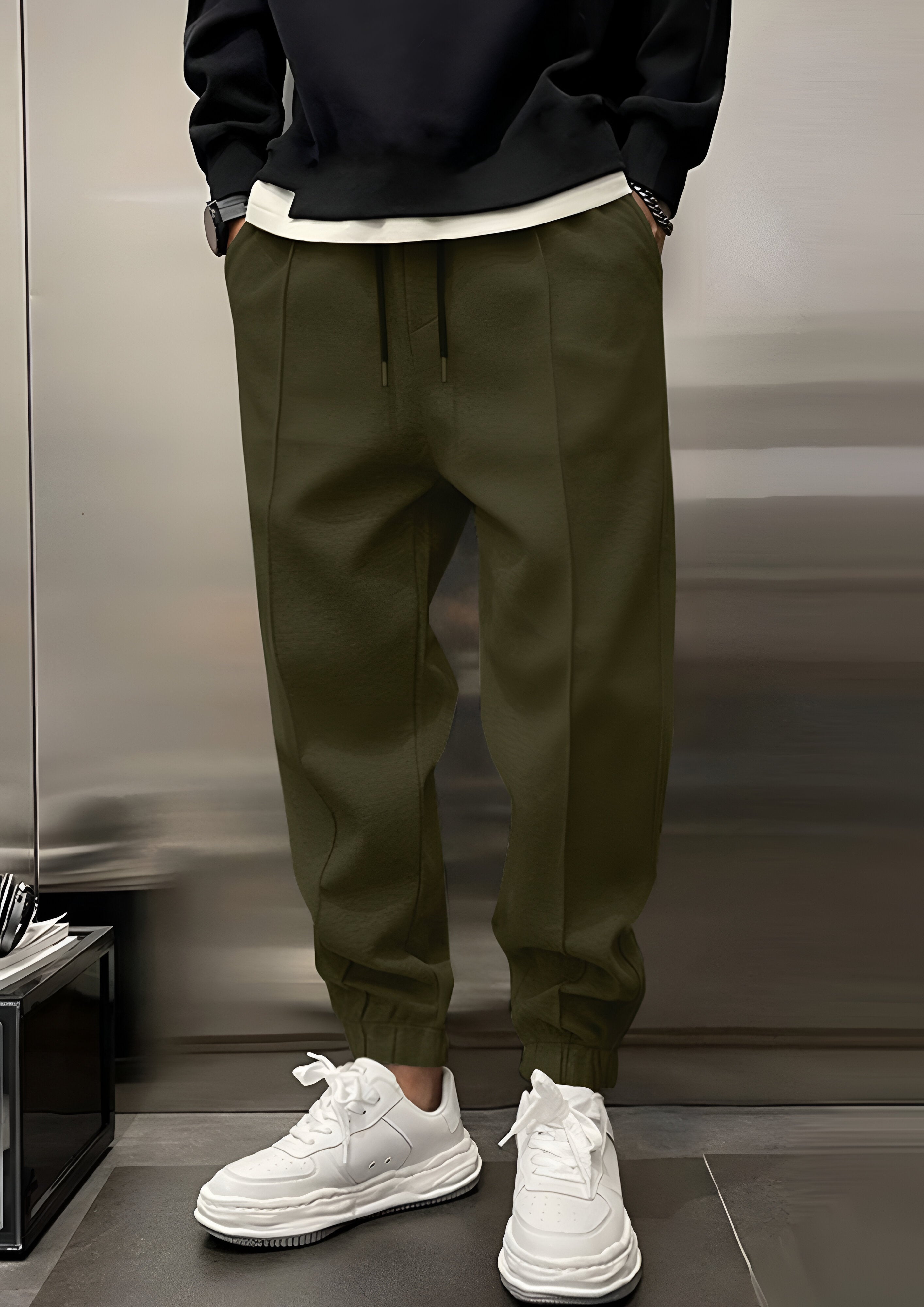 Elastic Waist Cargo Trousers | Men's Loose  Fit