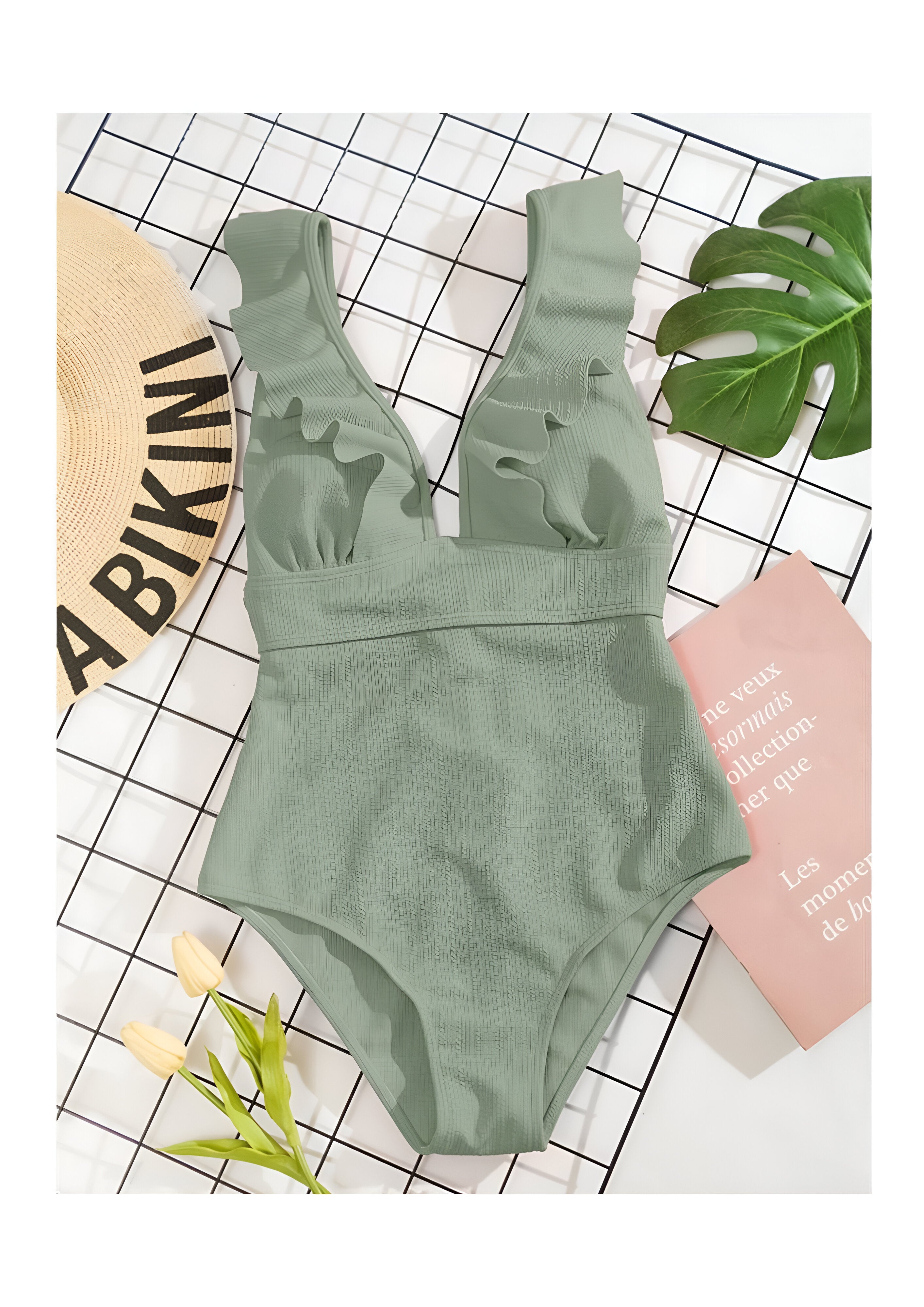 Women's Deep V-Neck One Piece Swimwear