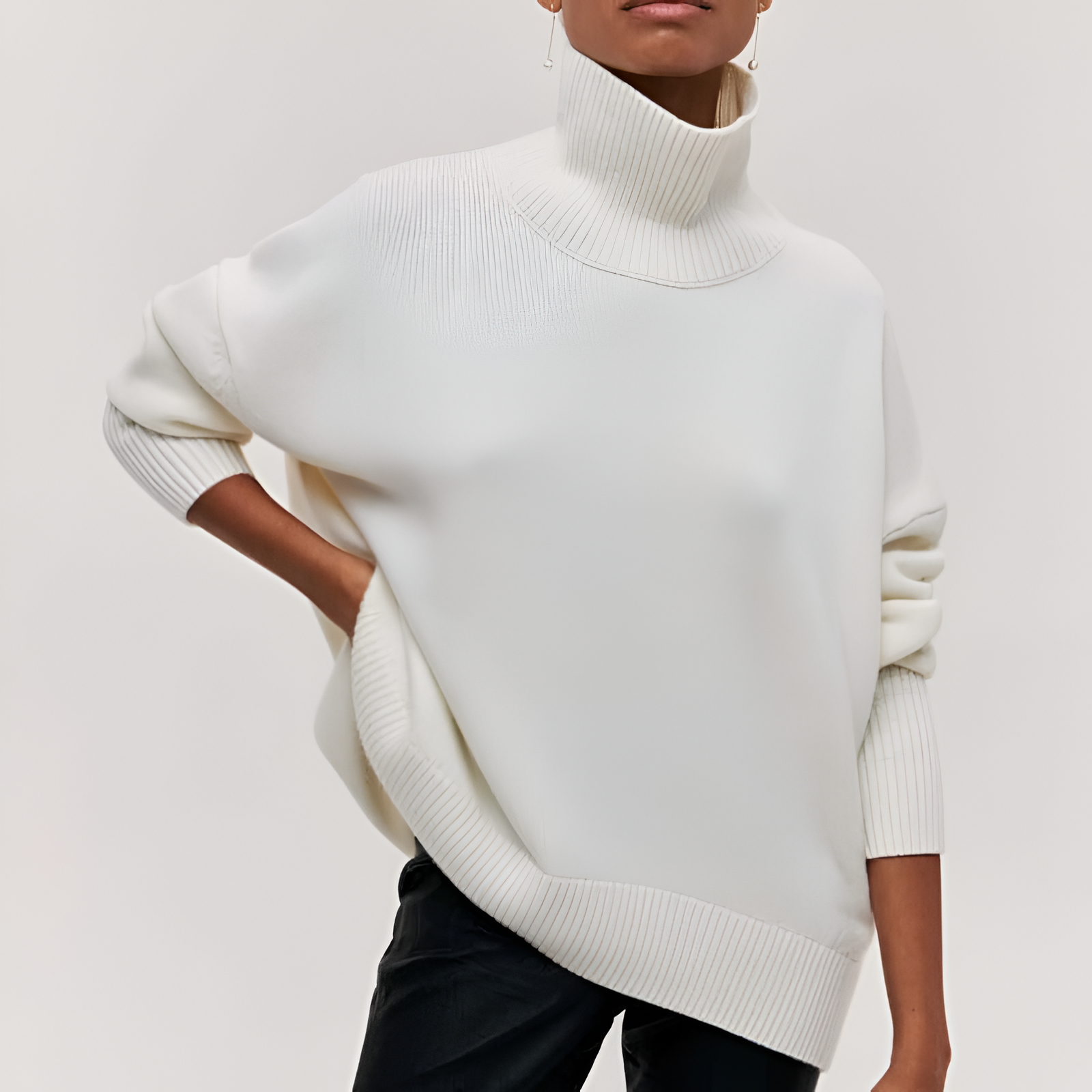 Oversized Jumper | Women's Winter Mock Neck