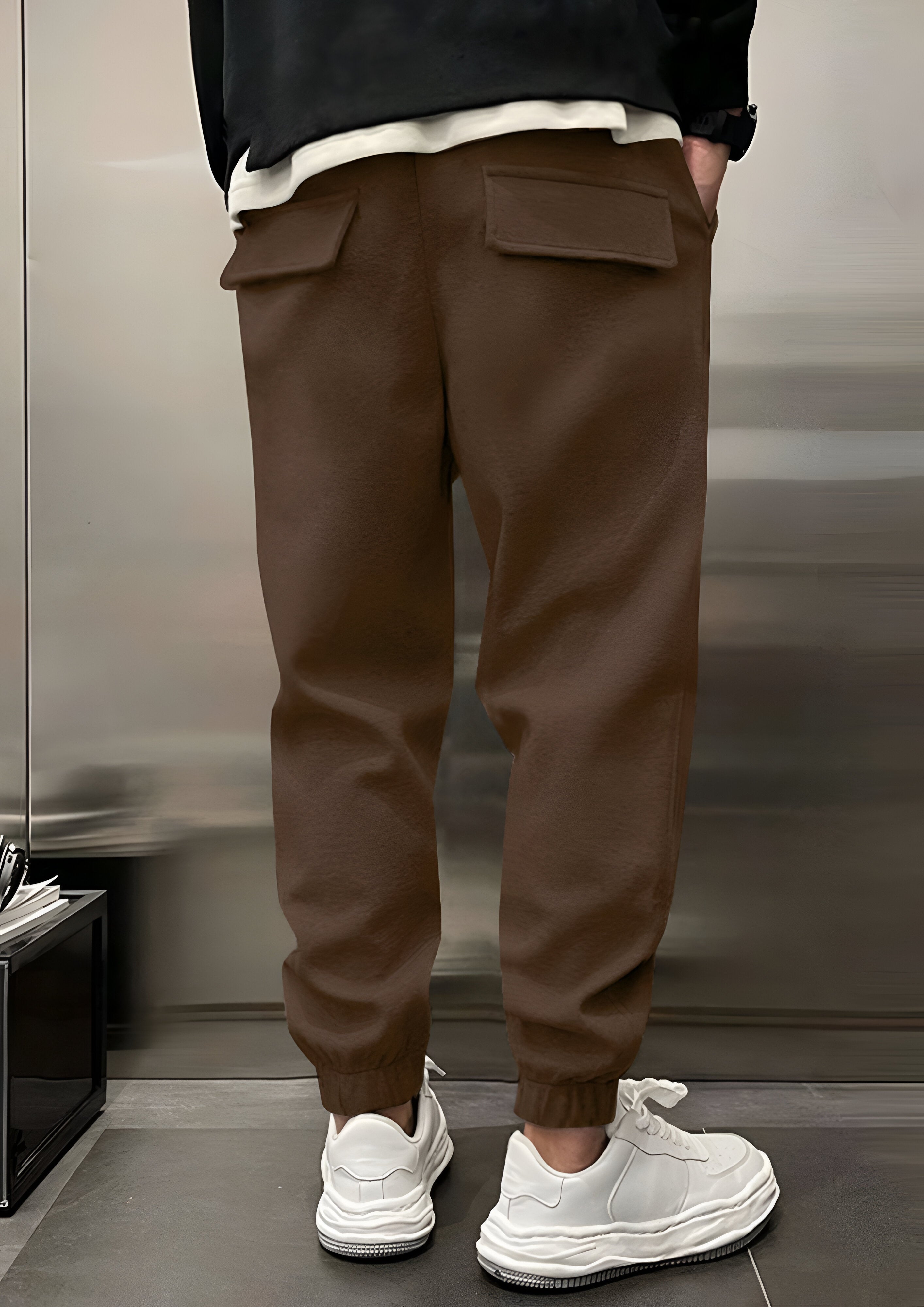 Elastic Waist Cargo Trousers | Men's Loose  Fit
