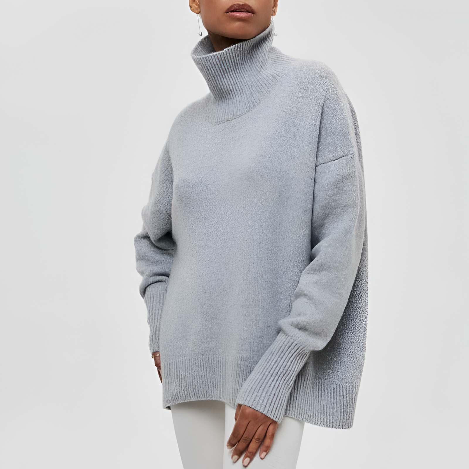 Oversized Jumper | Women's Winter Mock Neck