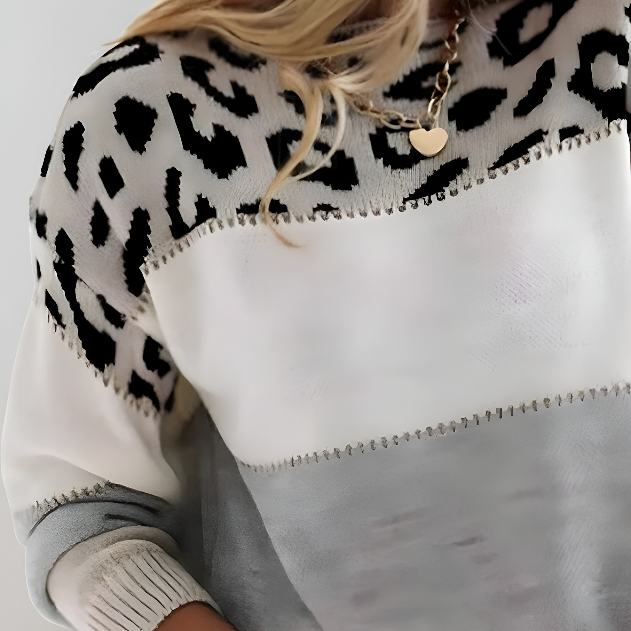 Leopard Print Sweater | Women's Casual Relaxed