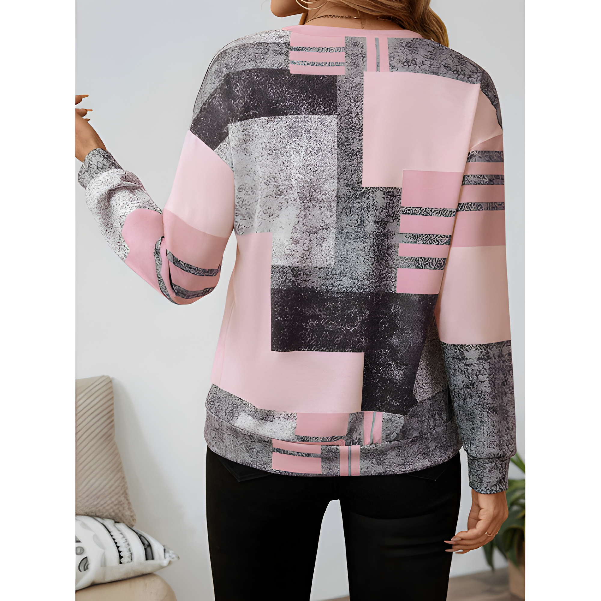Women's Vintage Chic Geometric Zip Jumper | Winter