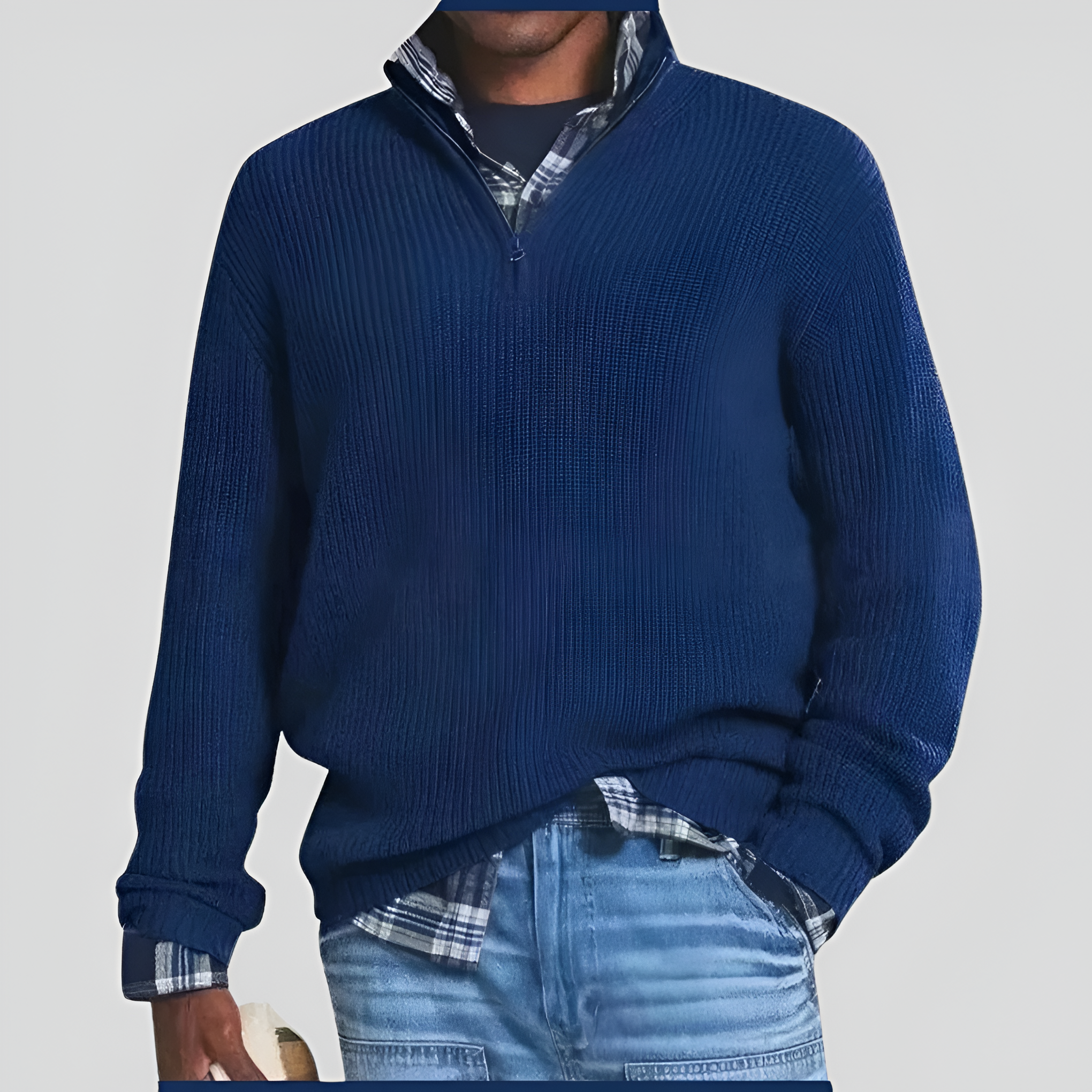 Ribbed Pullover Jumper | Men’s Winter Quarter Zip
