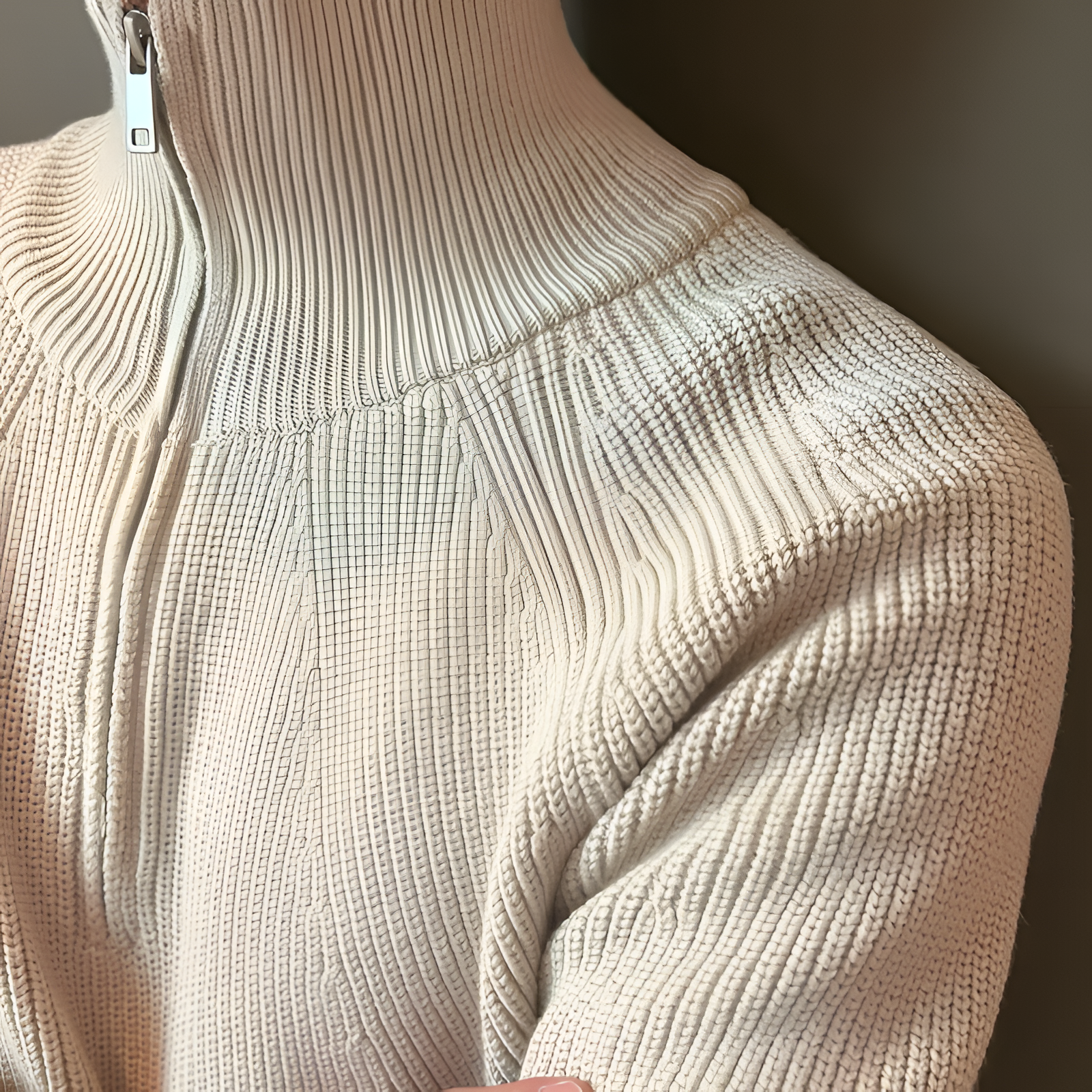 Quarter Zip Jumper | Men's Winter Ribbed Knit