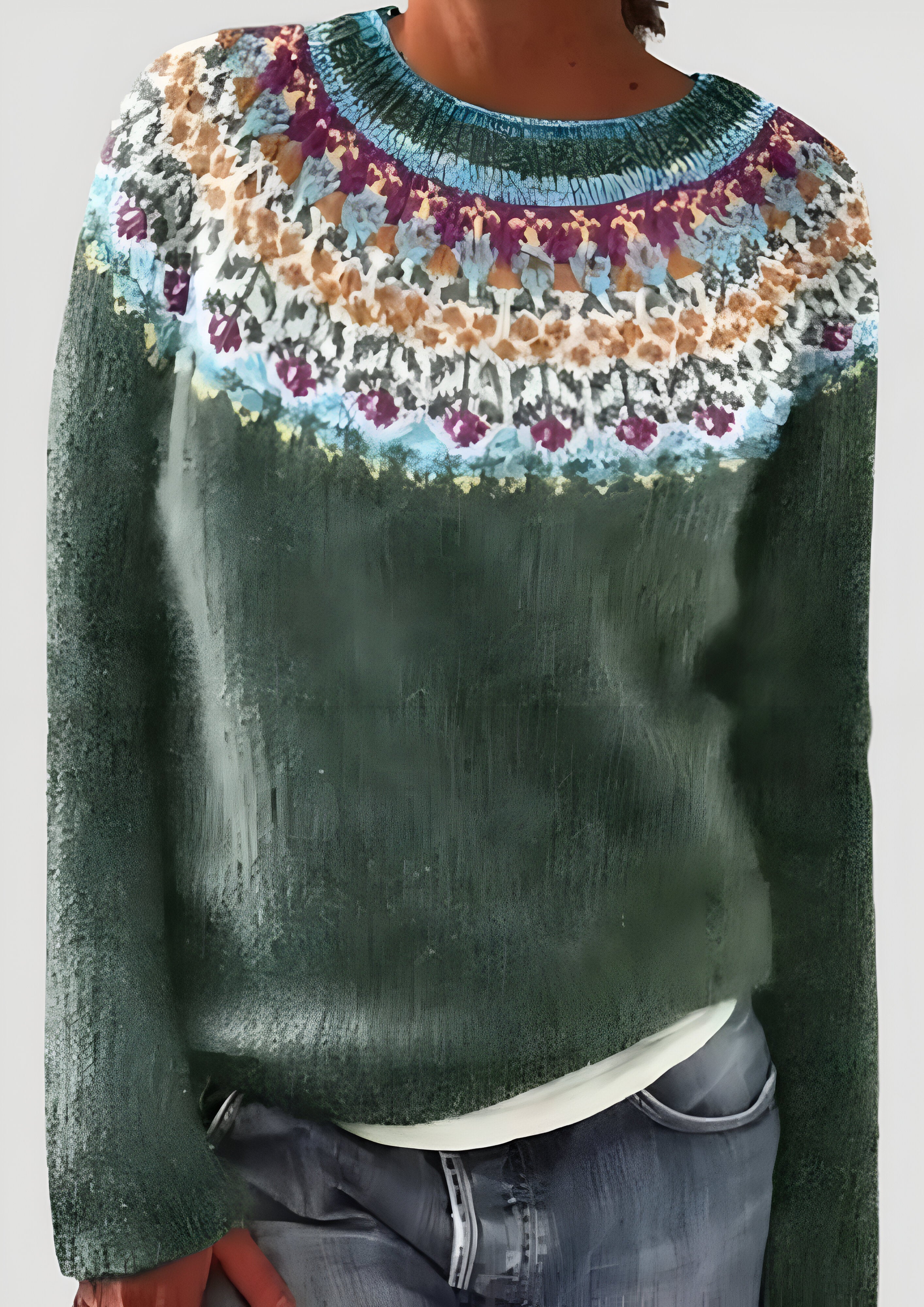 Colorful Patterned Jumper | Women's Long Sleeve