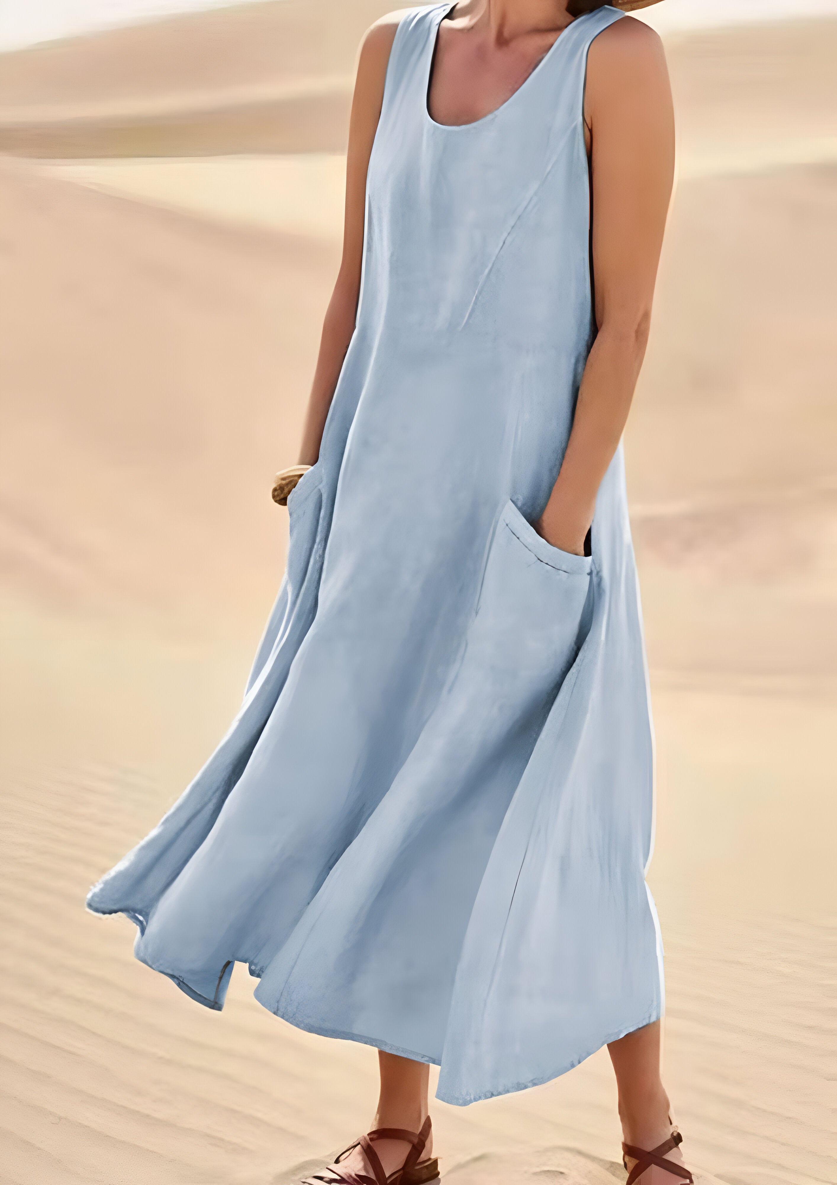 Women's Summer Boat Neck Dress | Midi