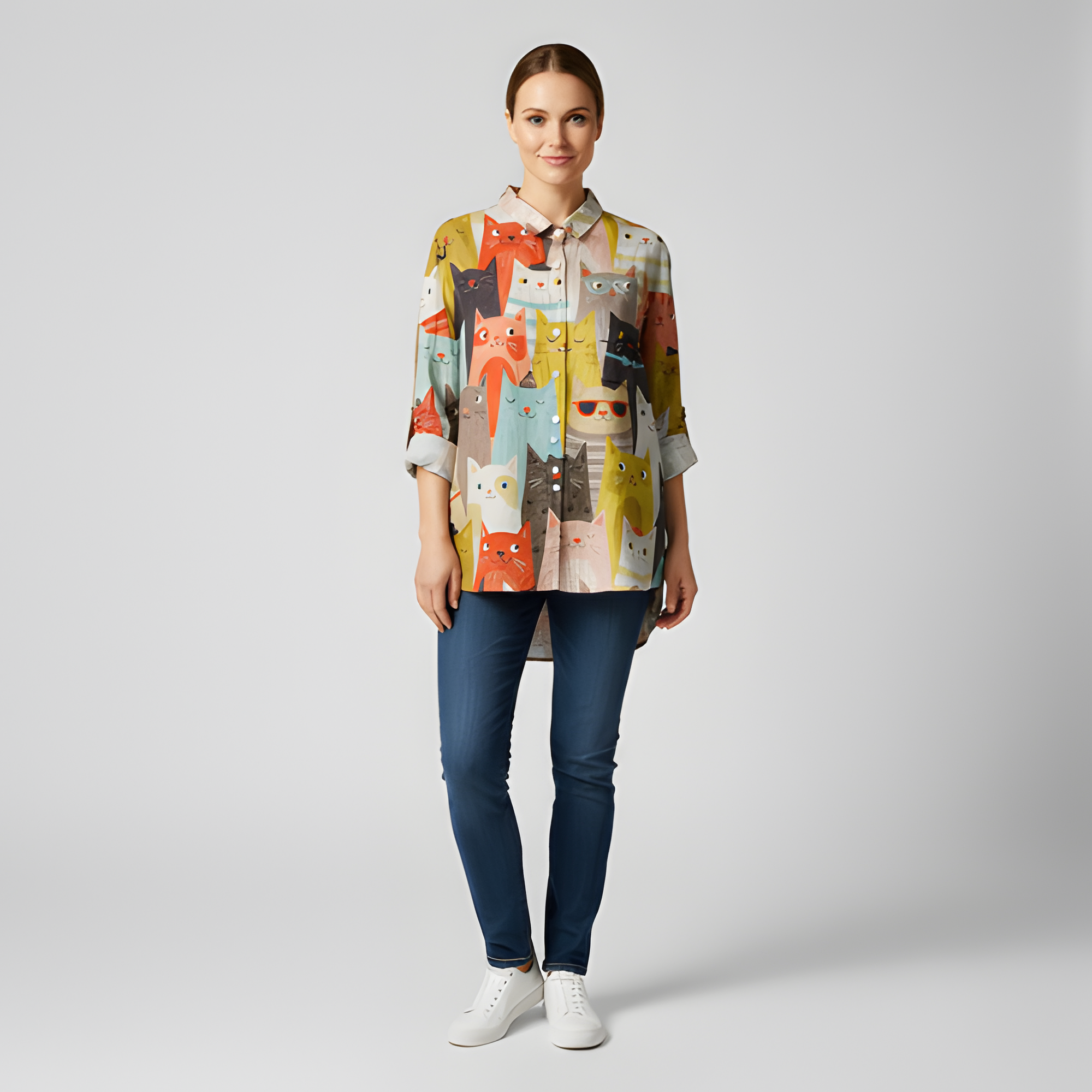 Women's Graphic Polo Shirt | Long Sleeve