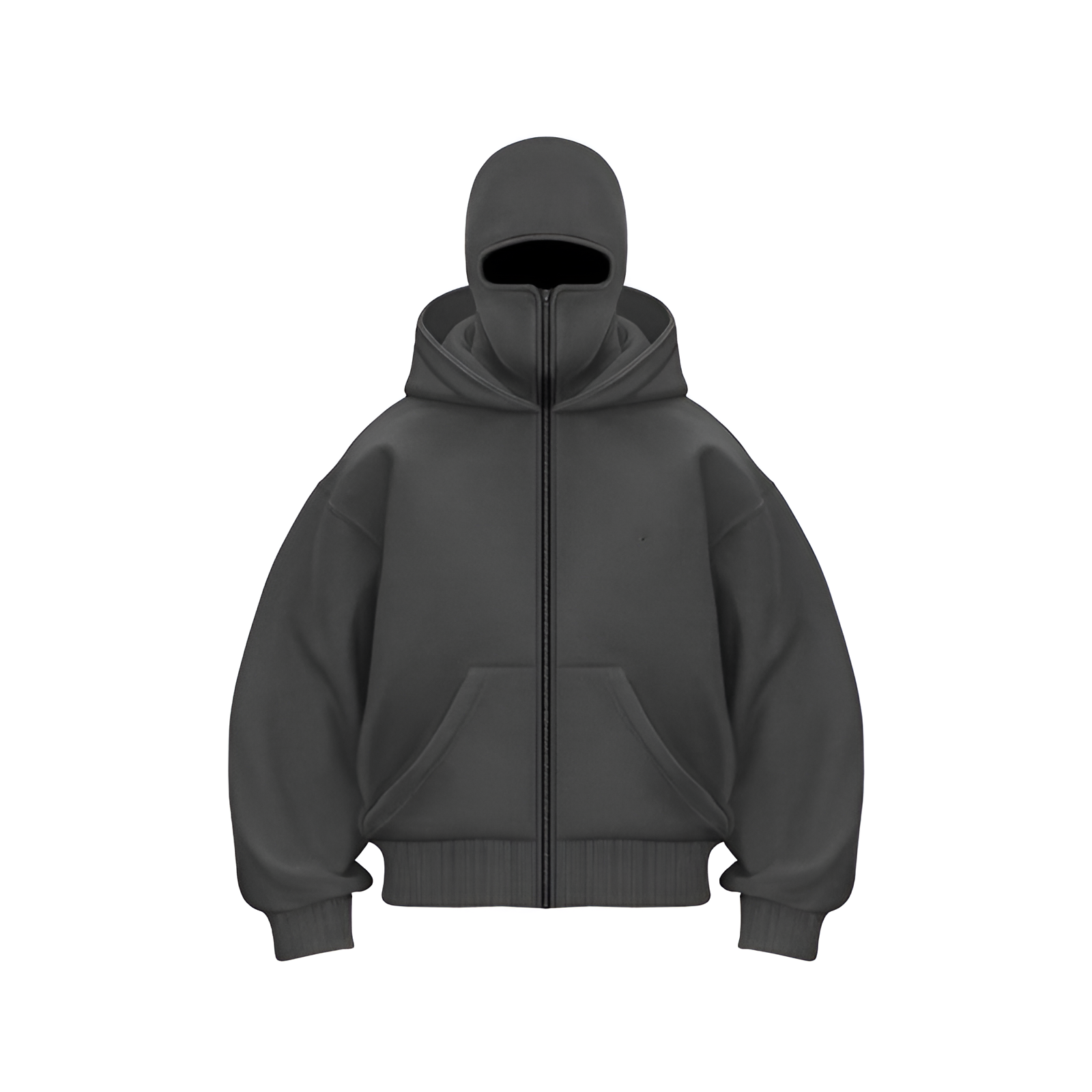 Urban Shadow Zip Hoodie | Men's Winter Modern Integrated Face Mask