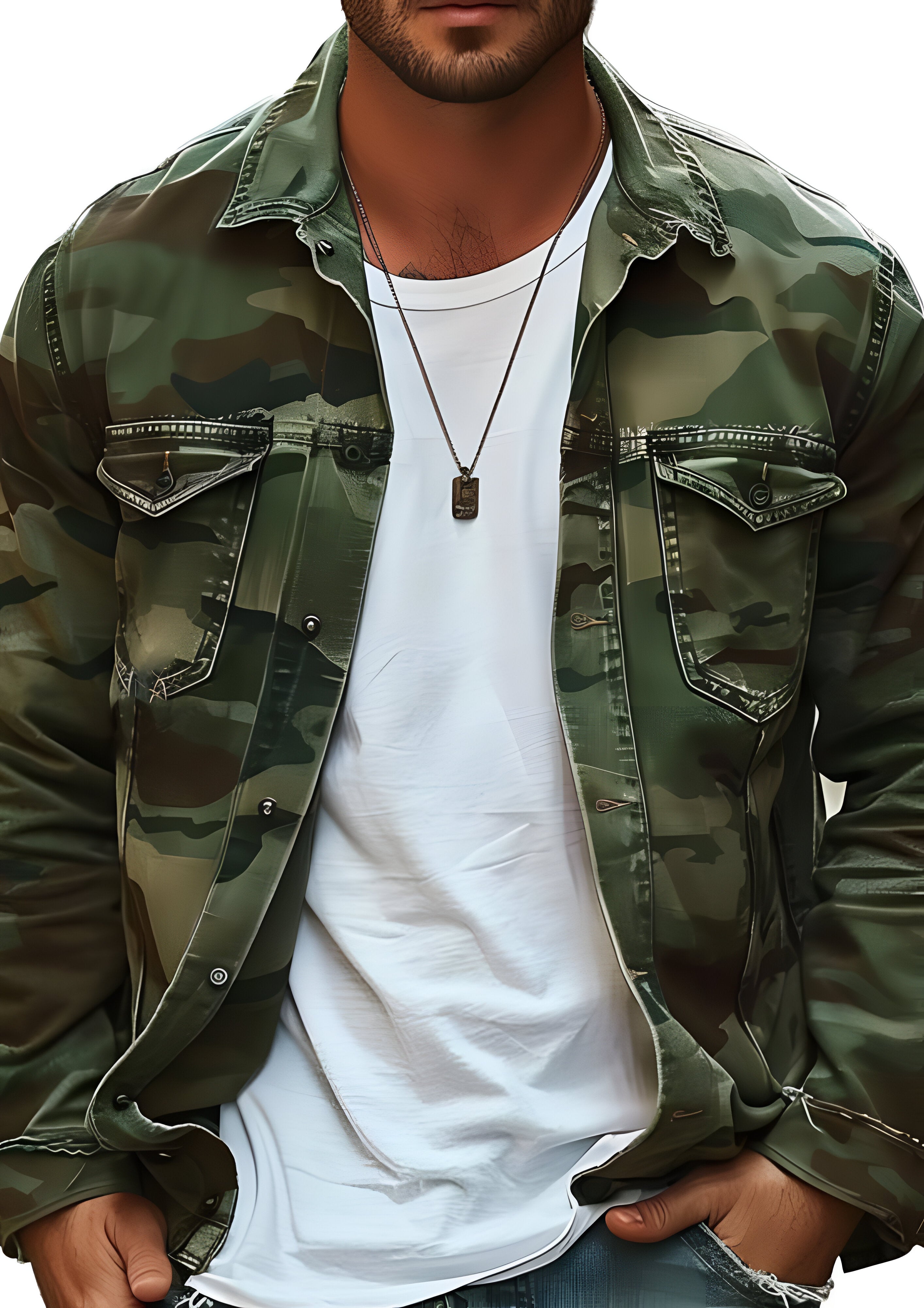 Canvas Retro Over Wear Jacket | Men's Camouflage