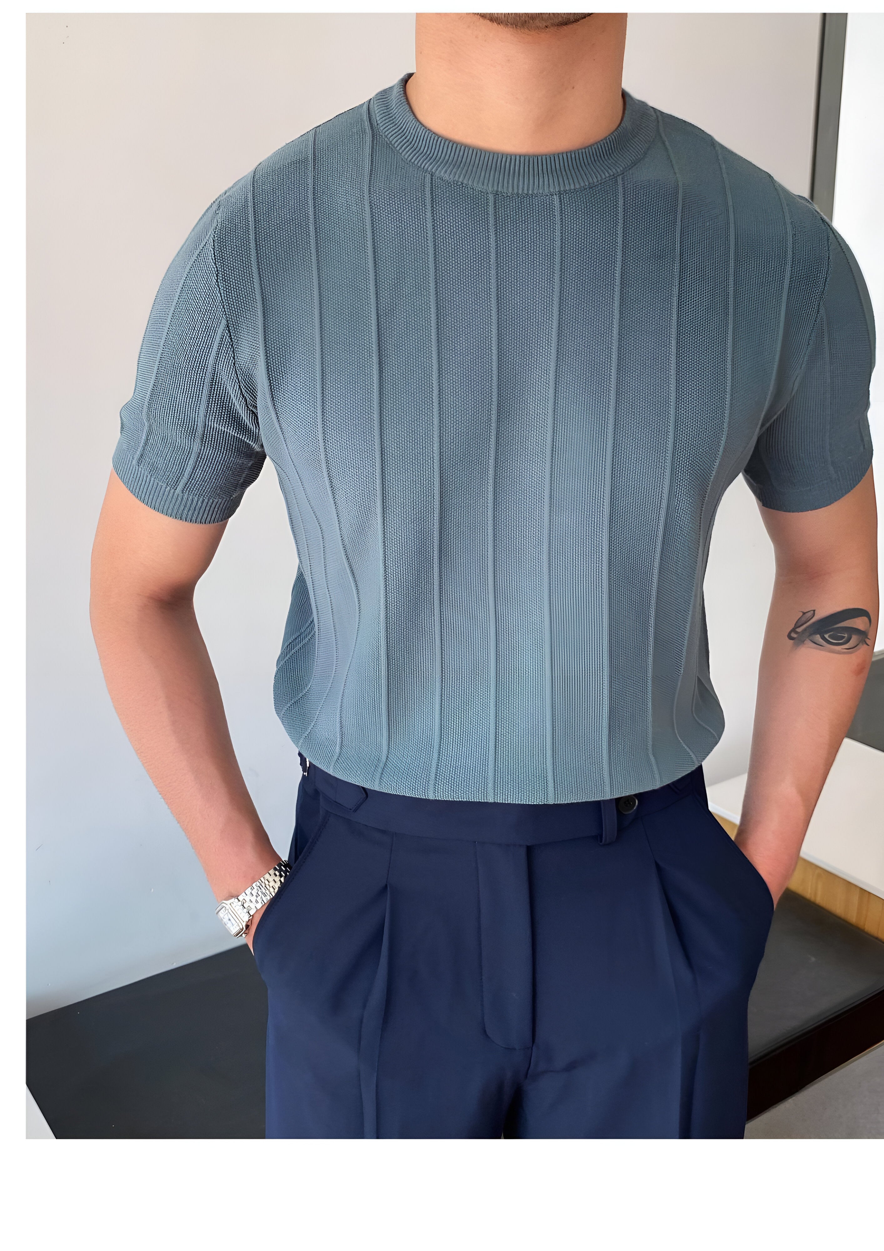 Pull-Over Ribbed Shirt | Men's Short Sleeve