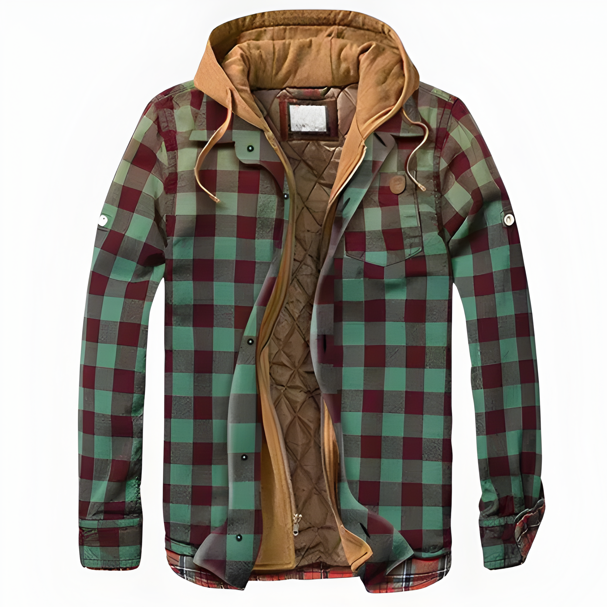 Plaid Hooded Jacket | Men’s Layered Button Front Style