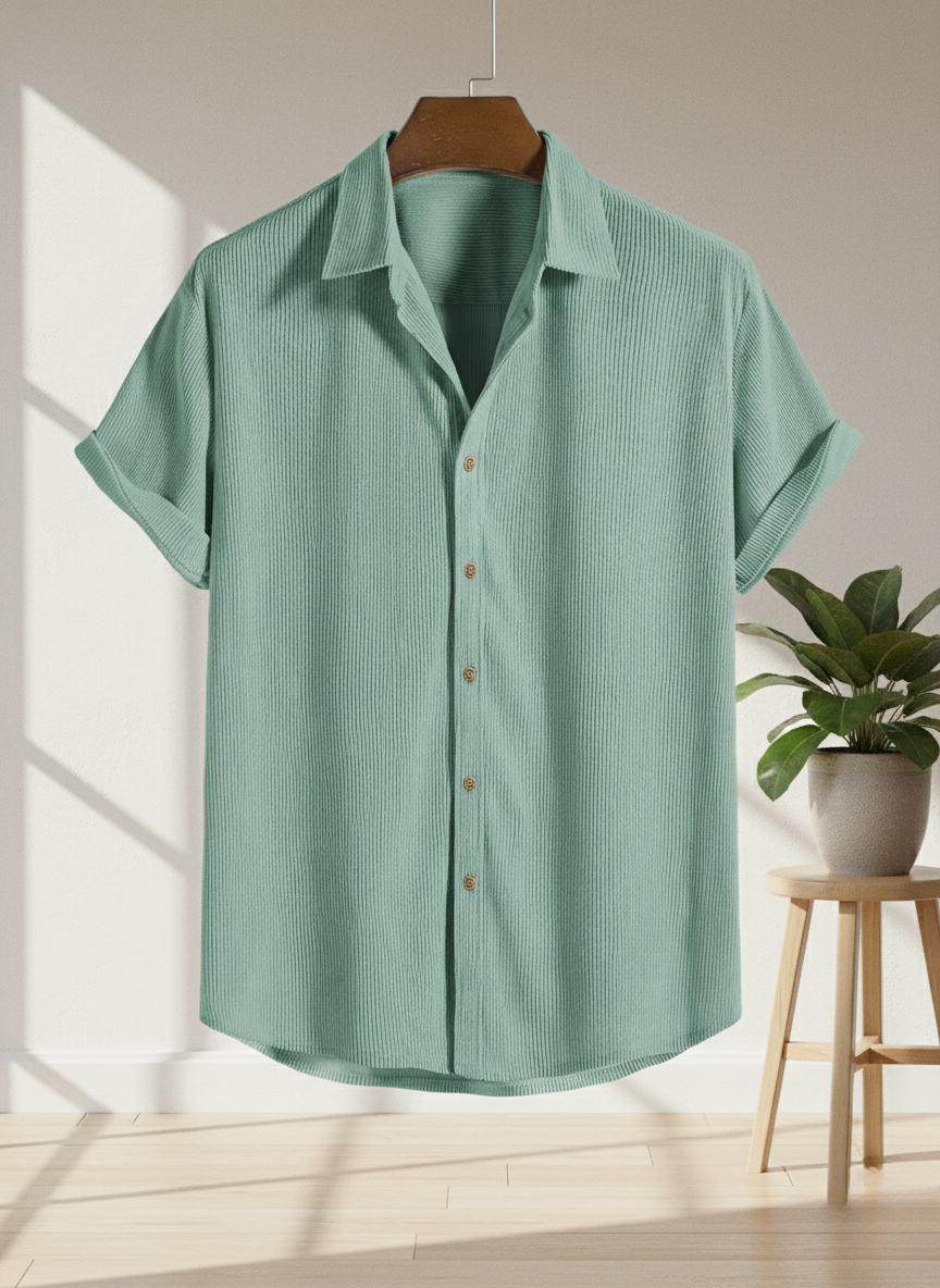 Men's Casual Short-Sleeve Shirt and Shorts Set | Two Piece