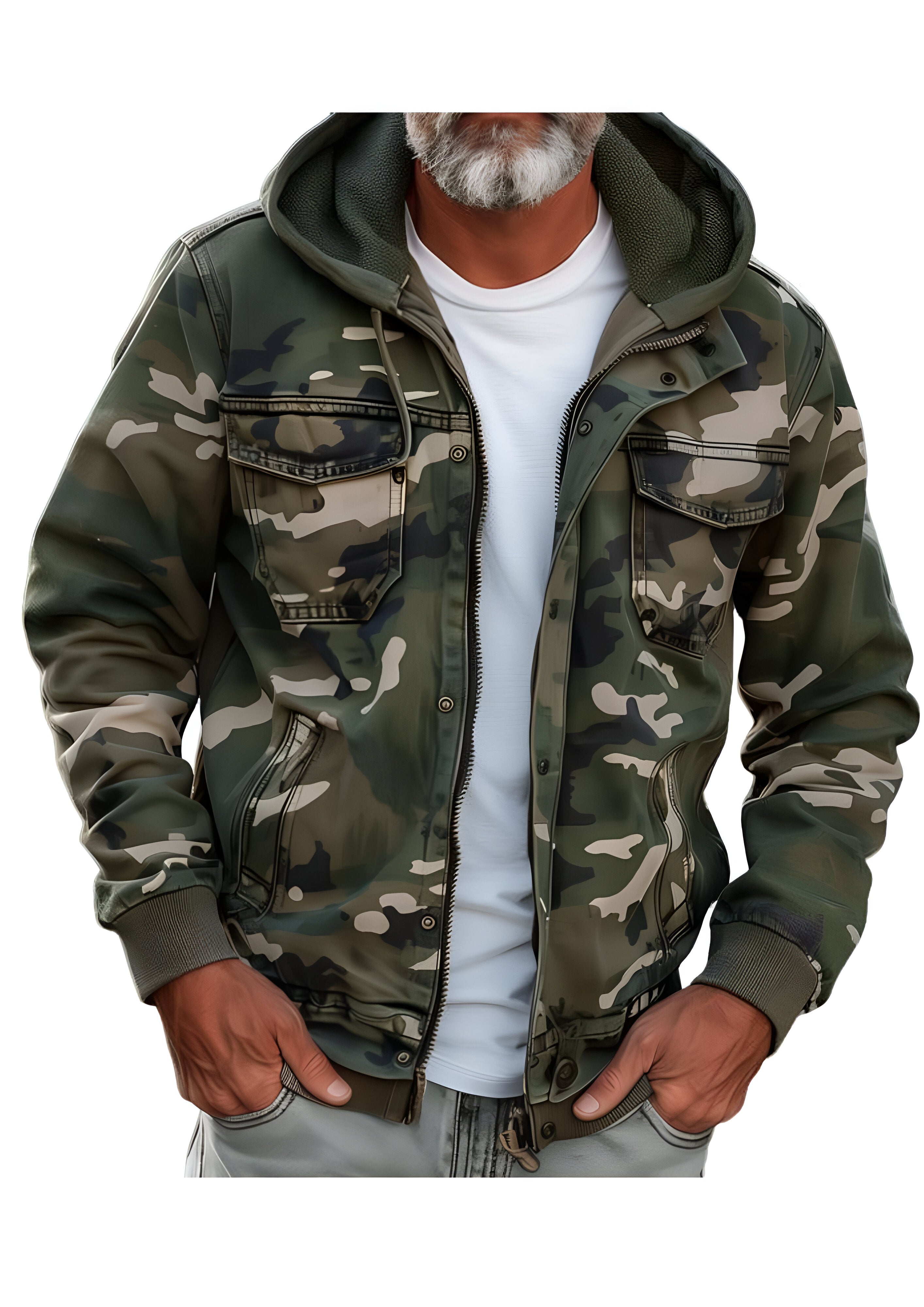 Hooded Cargo Jacket | Men's Camouflage