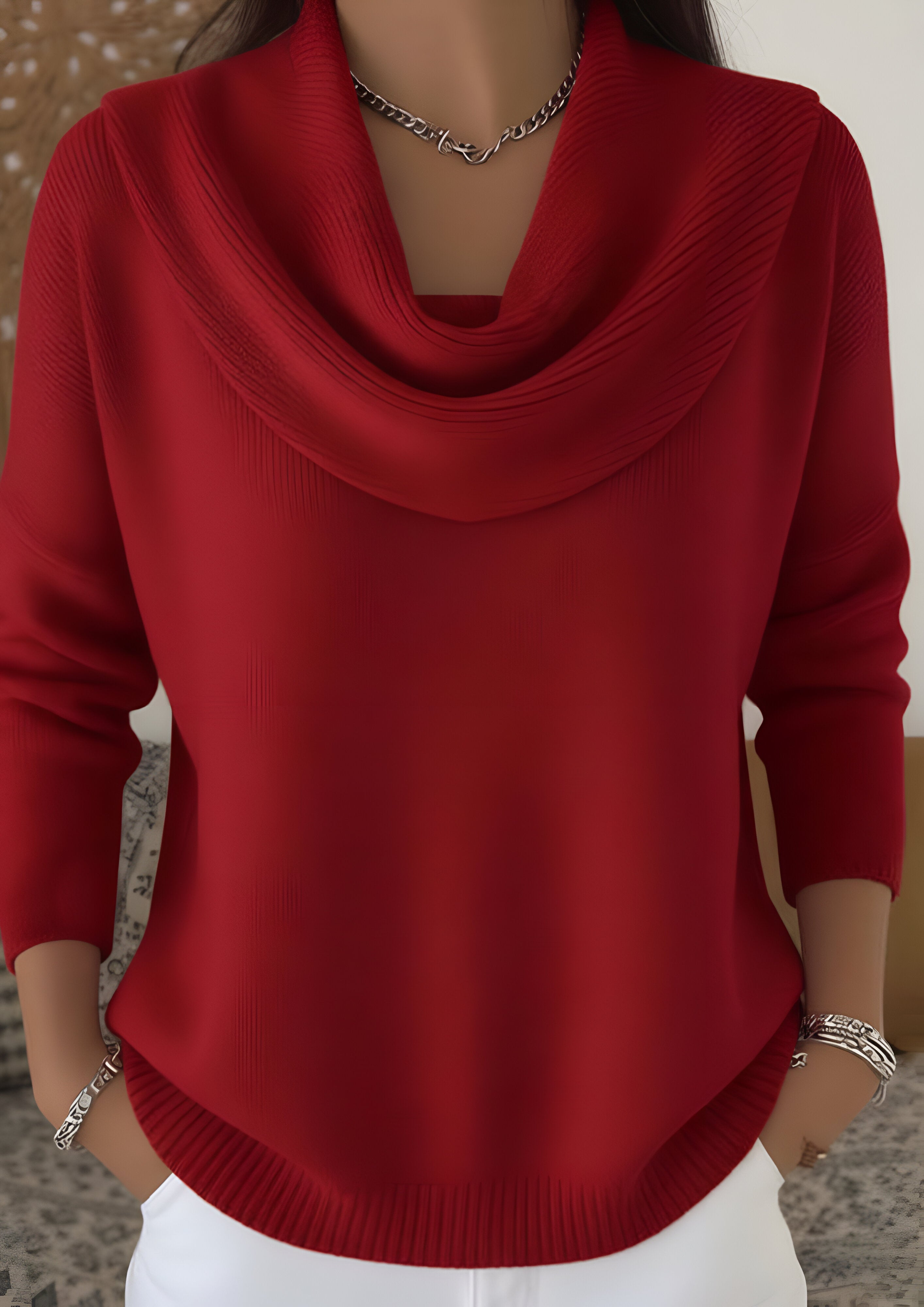 Women's Cowl Neck Jumper | Relaxed Fit Everyday Wear