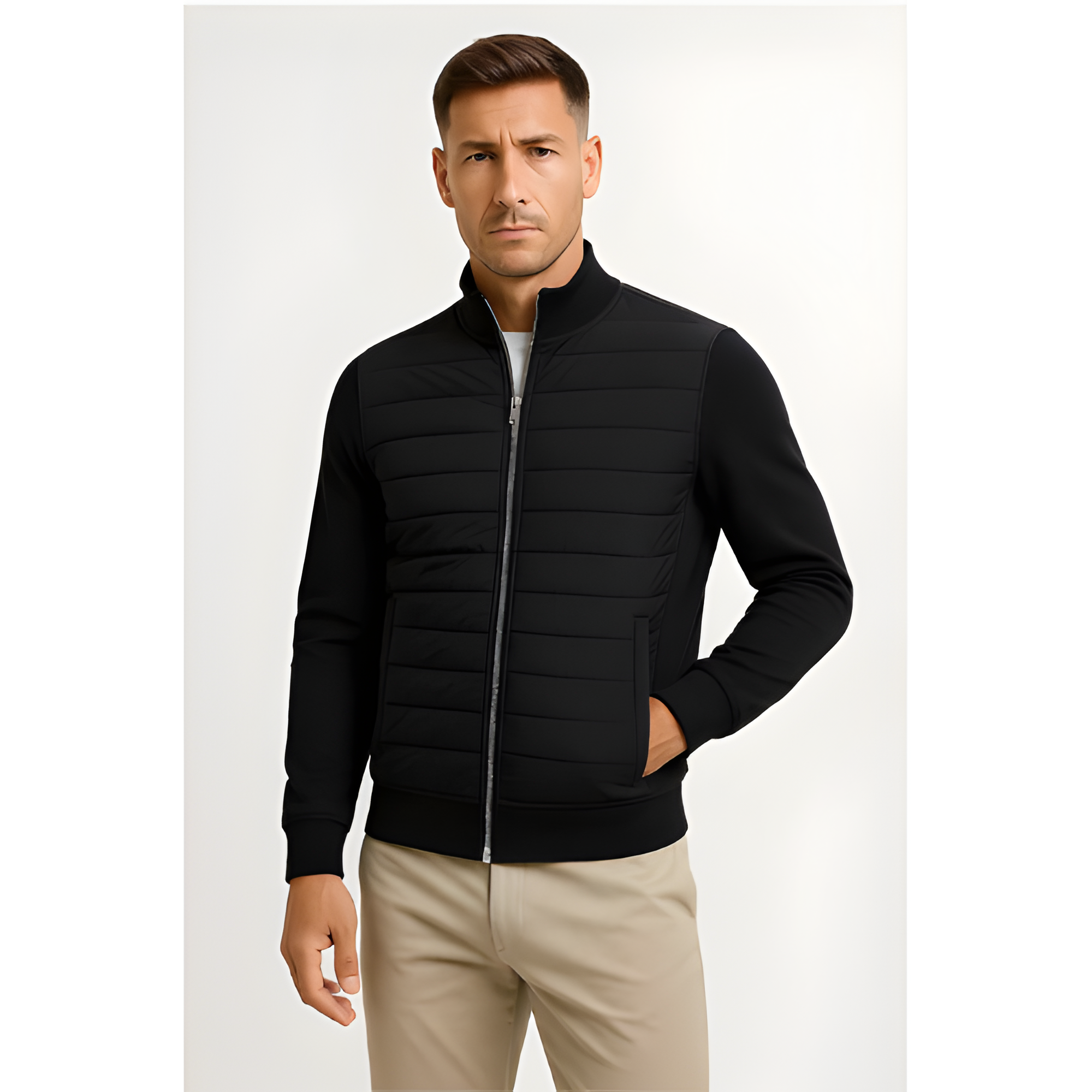 Zip Jacket | Men’s Stand Collar Panelled Style