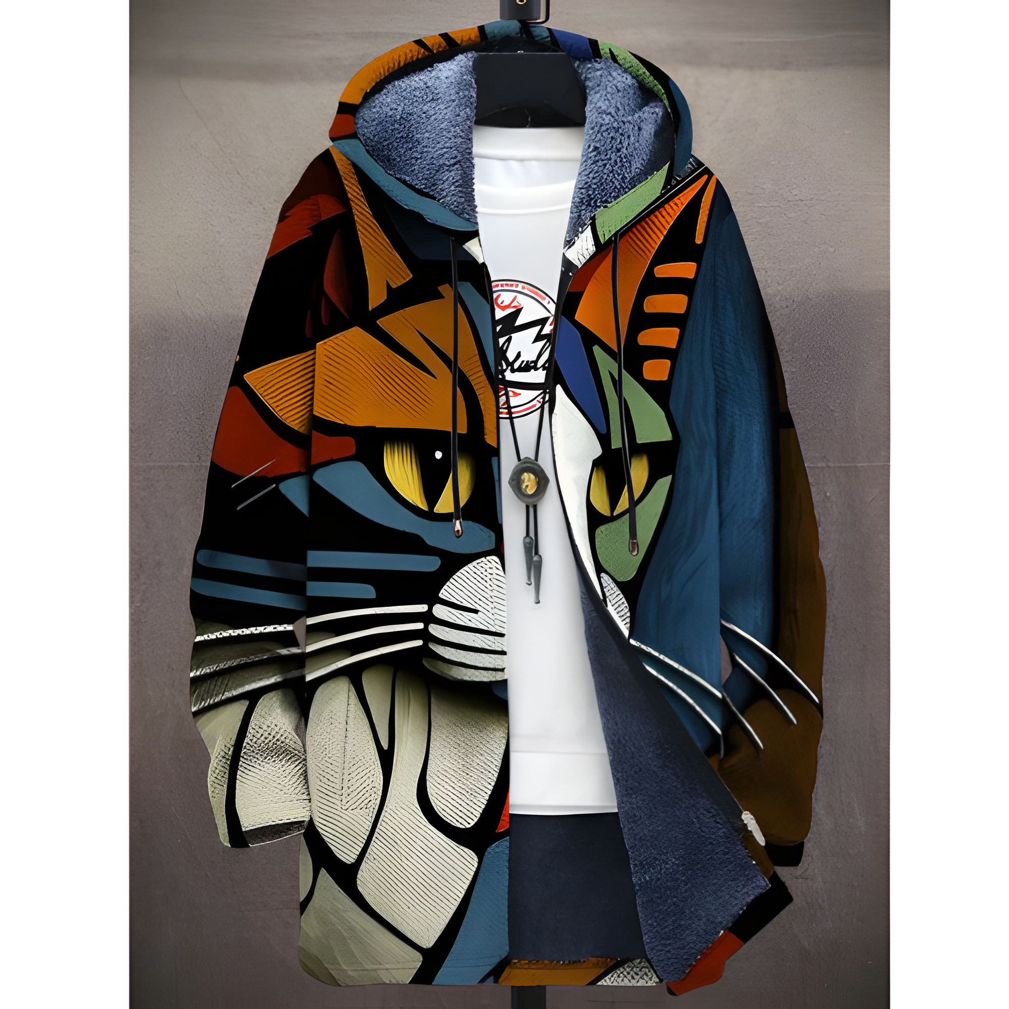 Graphic Hooded Jacket | Men’s Cat Print