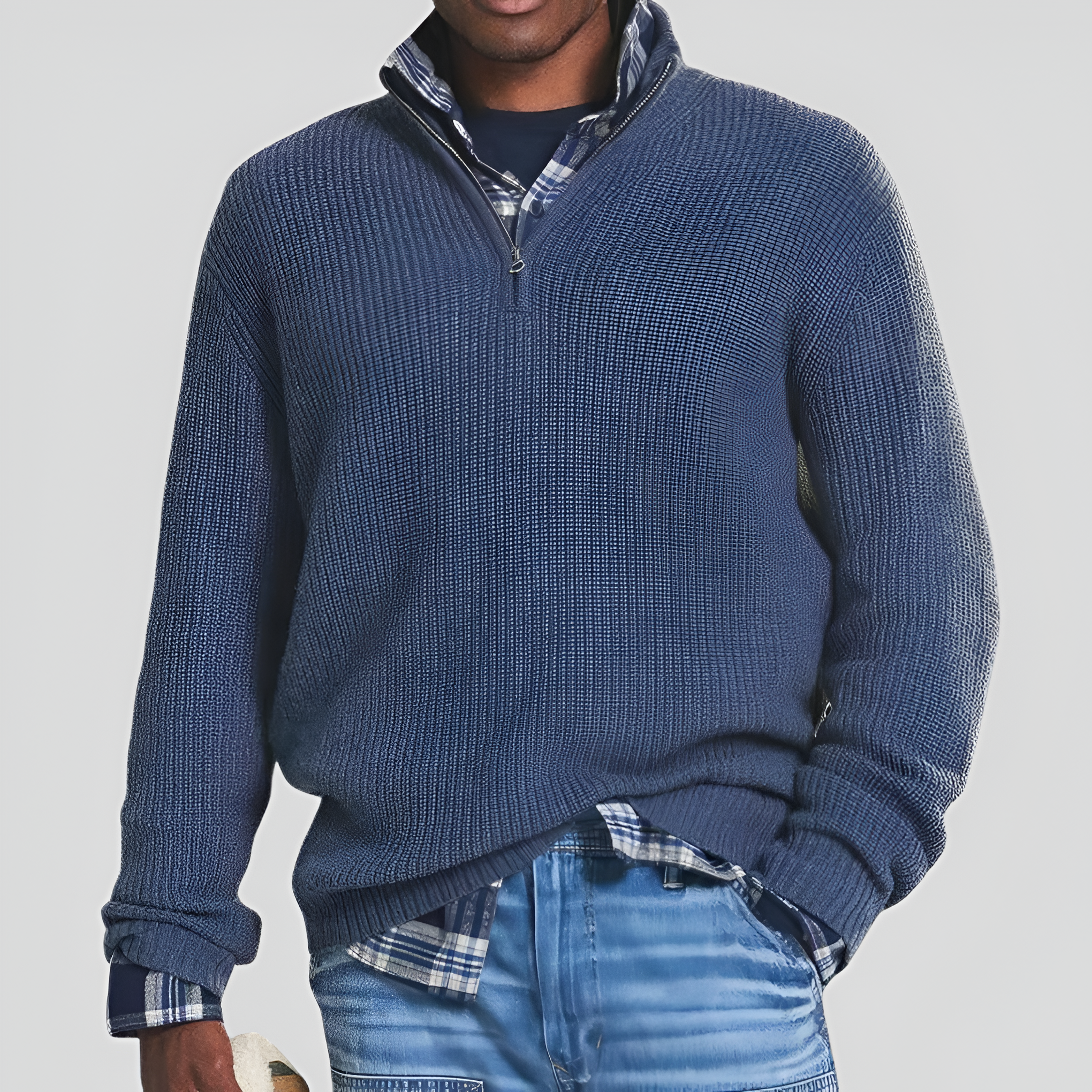 Ribbed Pullover Jumper | Men’s Winter Quarter Zip