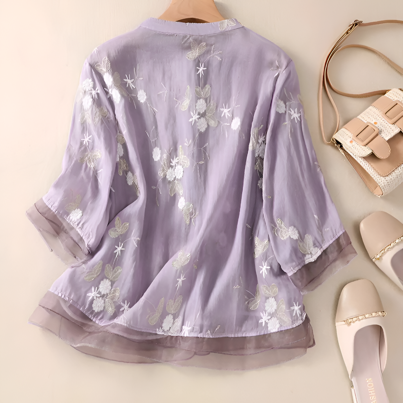 Women's Floral Blouse | Embroidered Flowers Casual