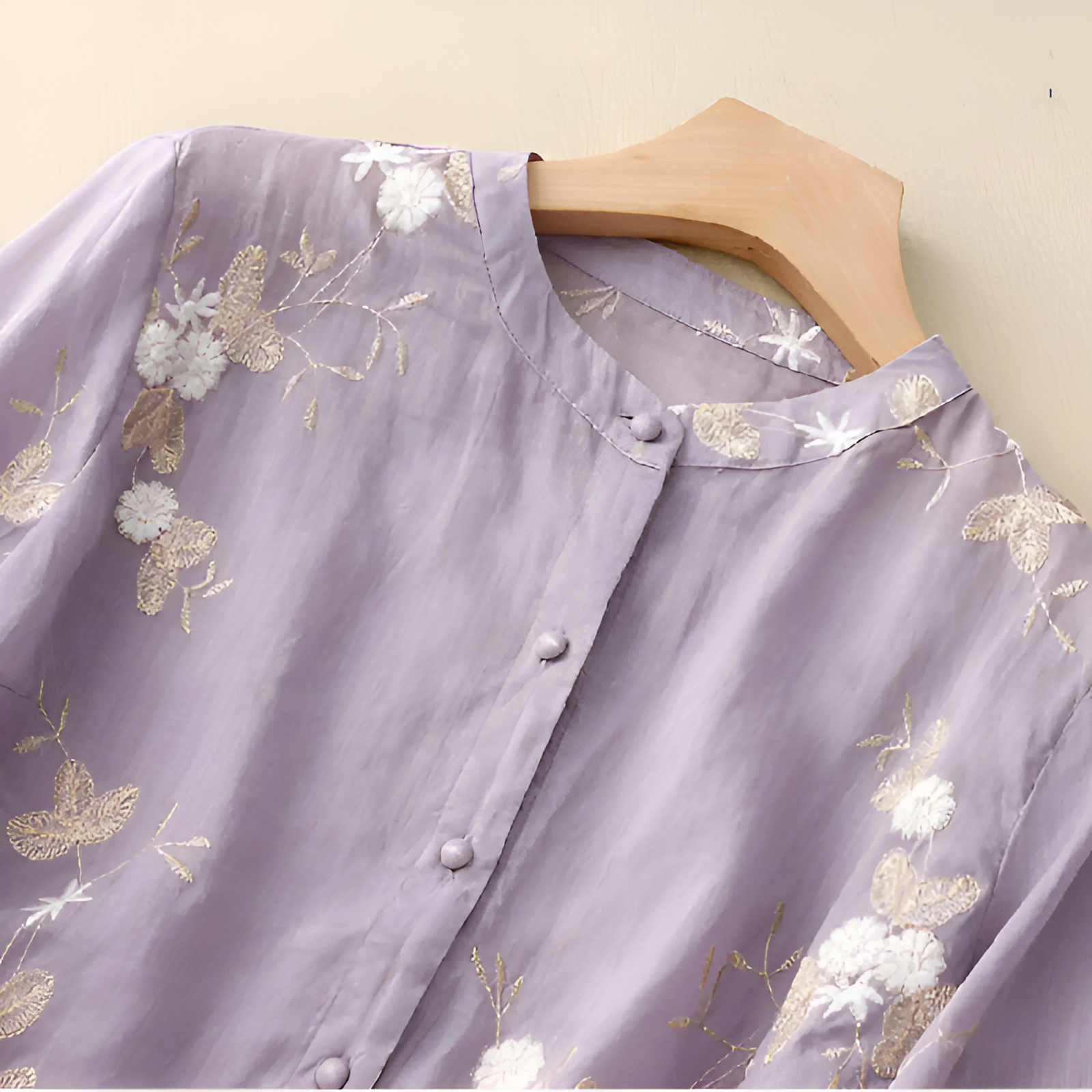 Women's Floral Blouse | Embroidered Flowers Casual