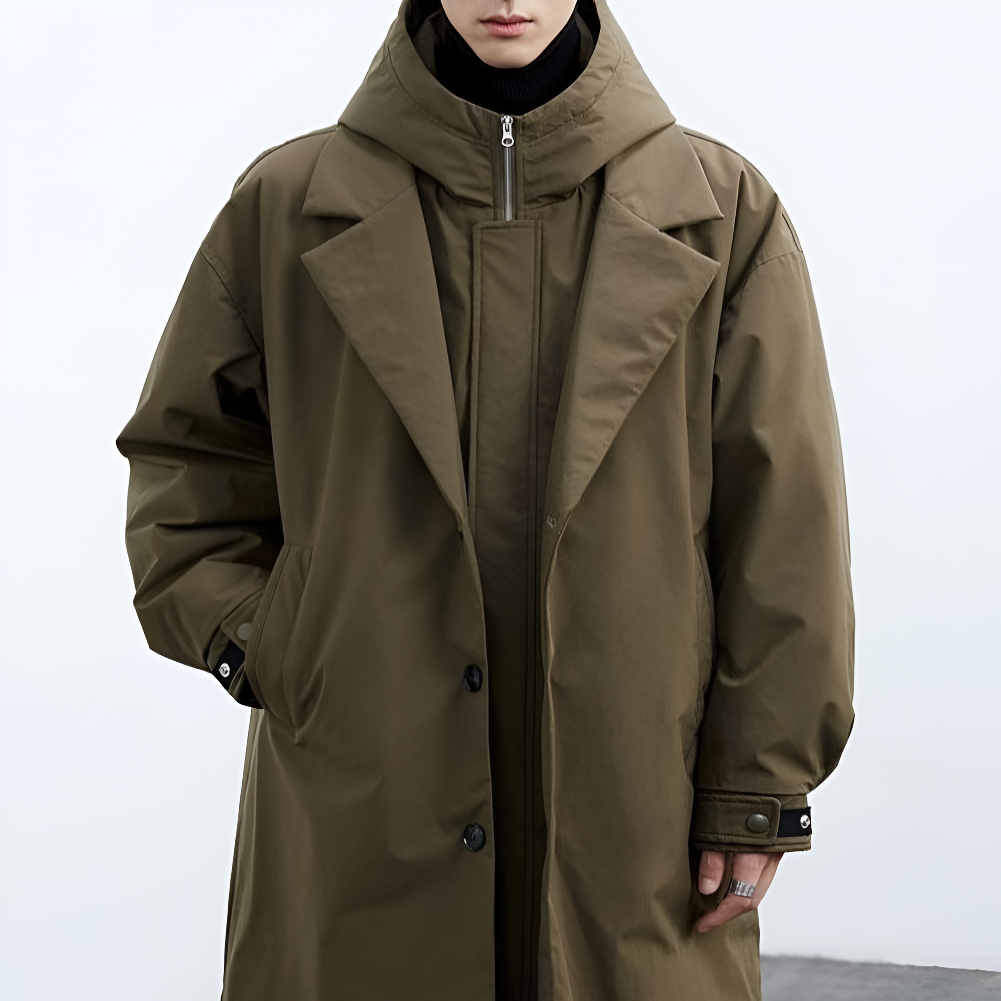 Full-Zip Hooded Overcoat | Men's Winter Lightweight