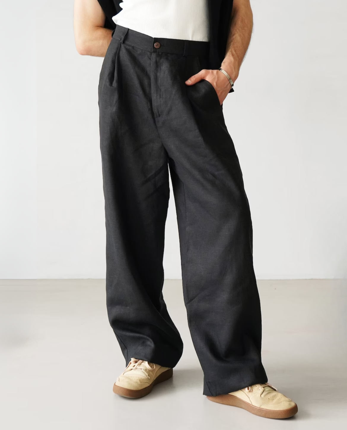 Capri Relaxed Trousers| Men's Pleated Front