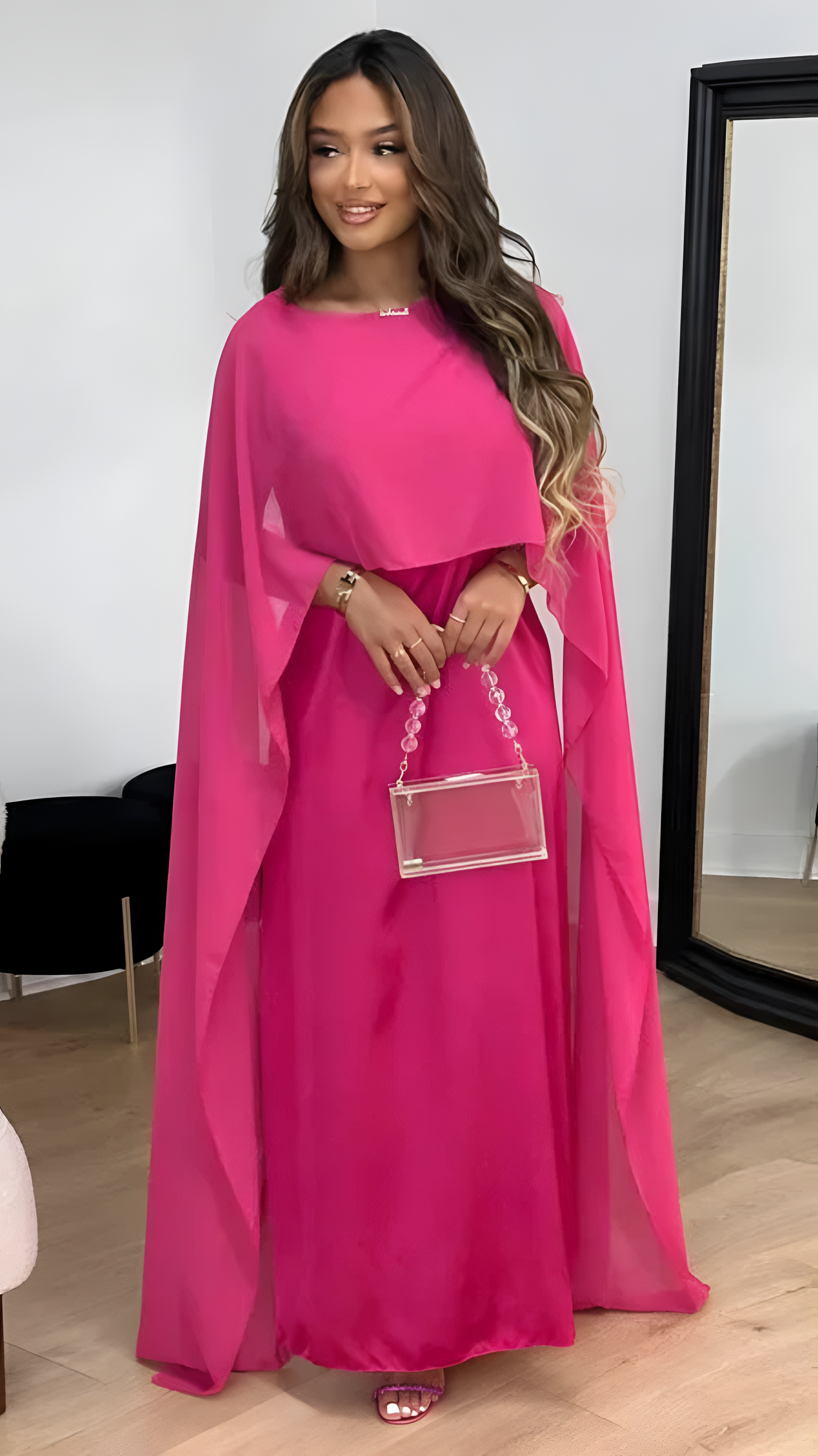 Cape Maxi Dress | Women's Elegant Formal