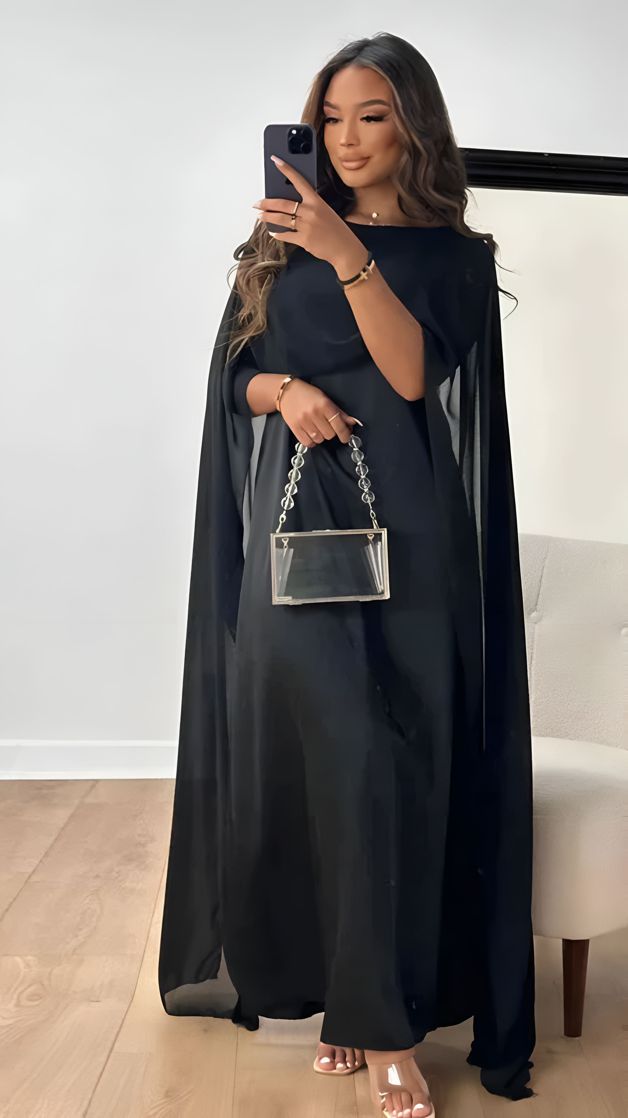 Cape Maxi Dress | Women's Elegant Formal