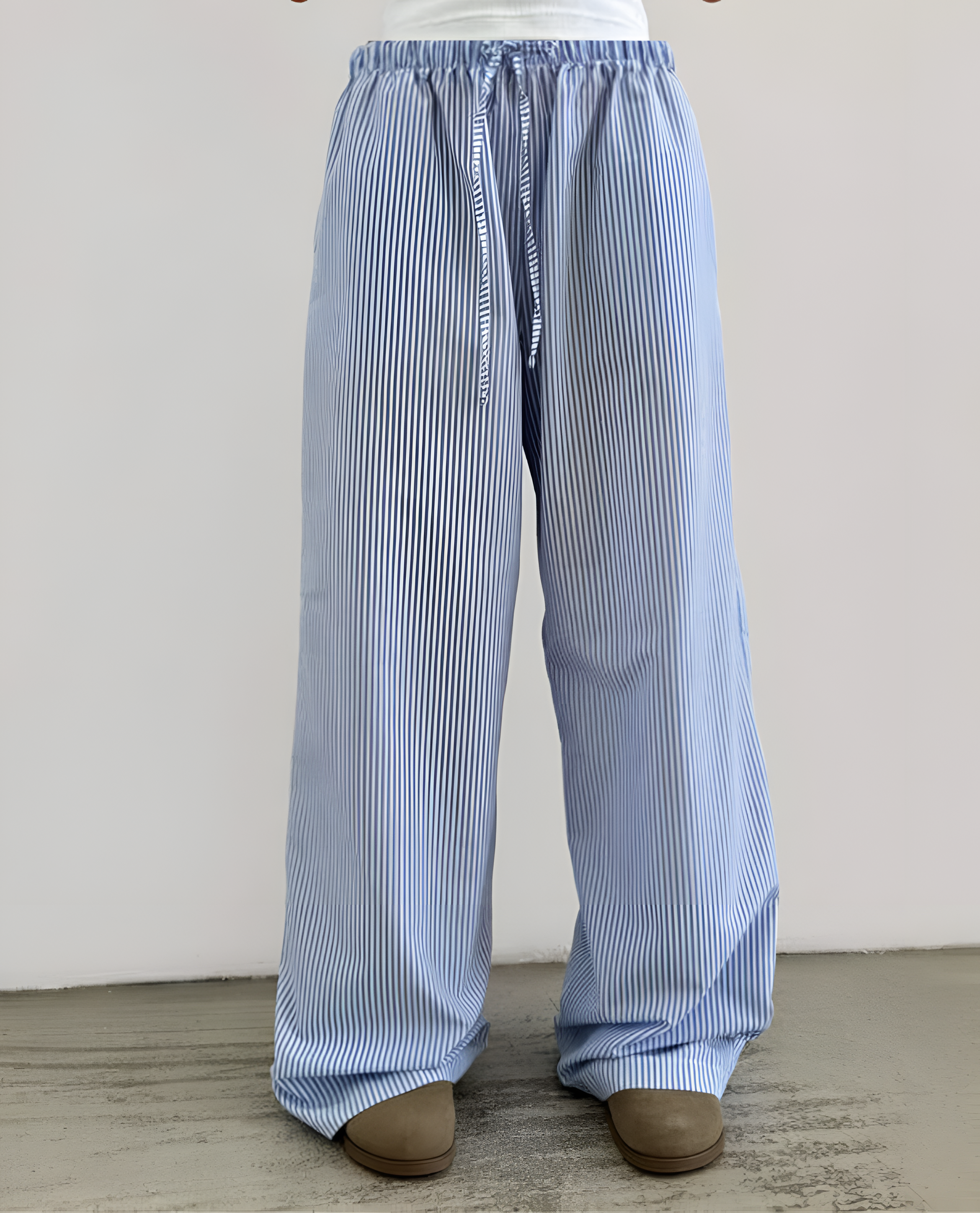 Striped Trousers | Women's Winter Wide-Leg