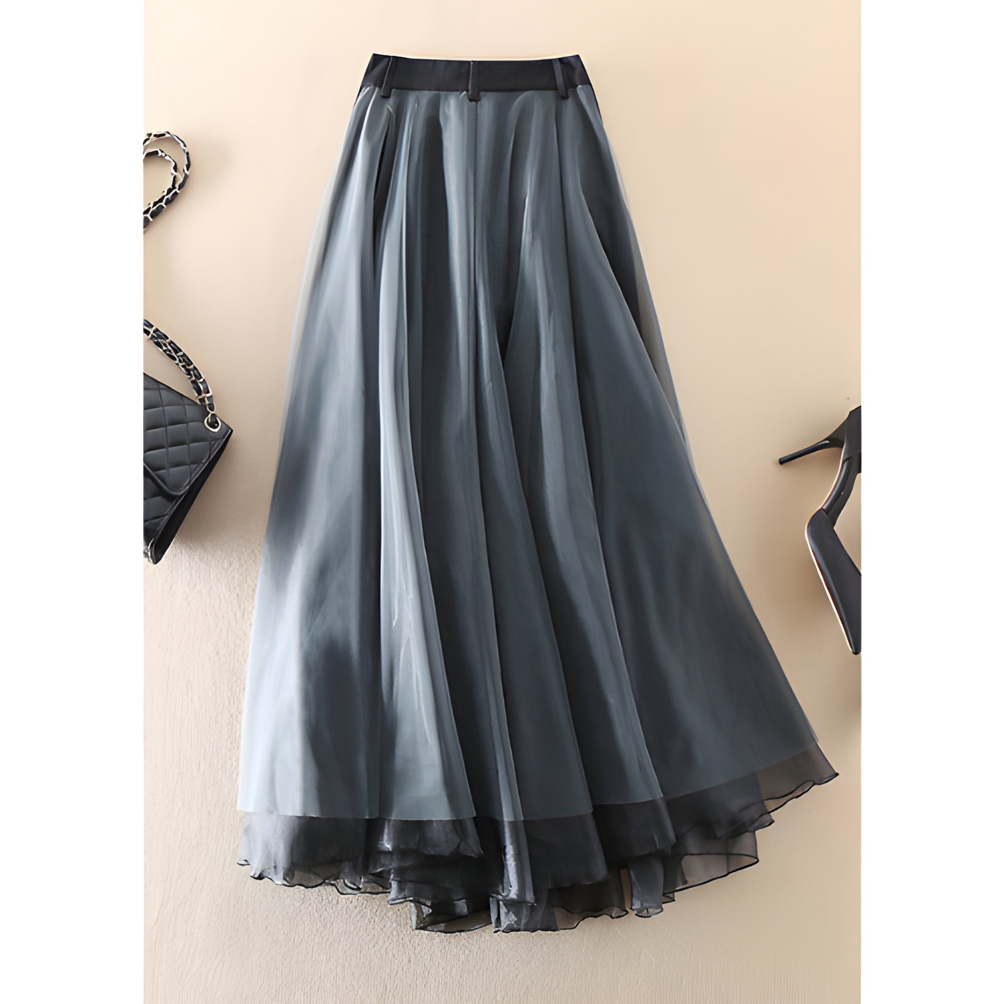 Women's High-Waisted Layered Long Skirt | Winter