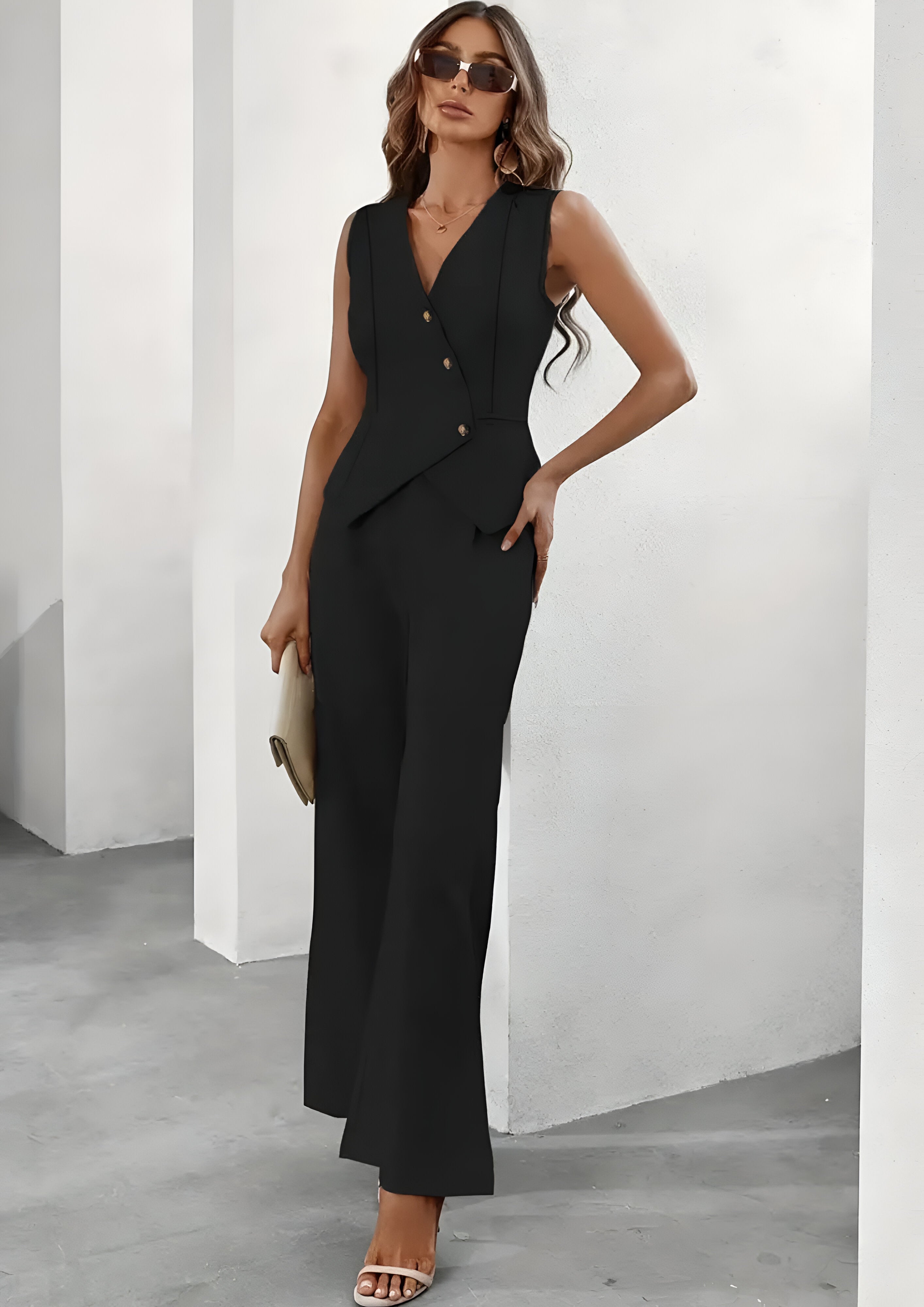 Asymmetric Blazer & Trouser | Women's Two Piece Set