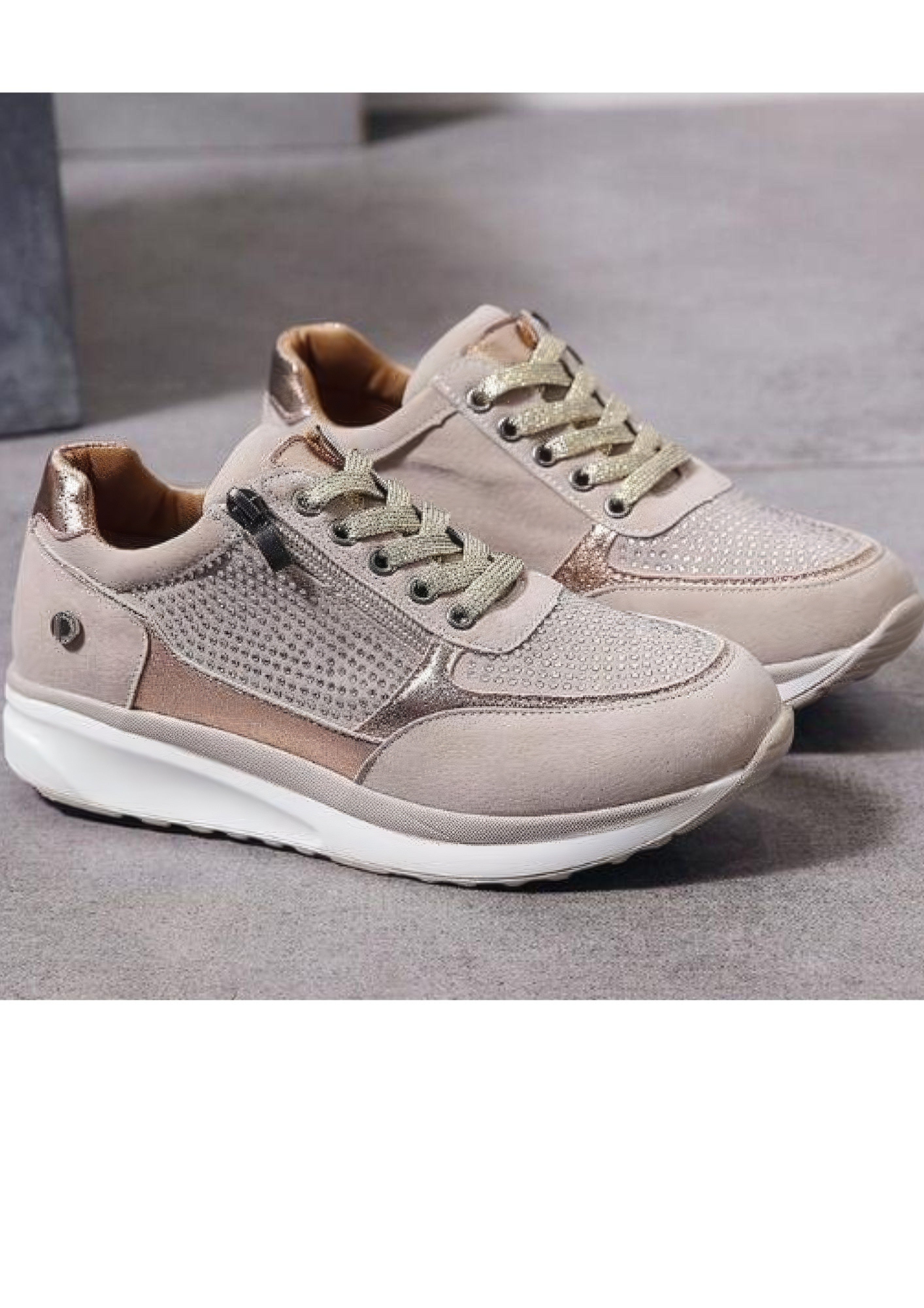 Women's Sparkly Lace-Up Sneakers | Wedge