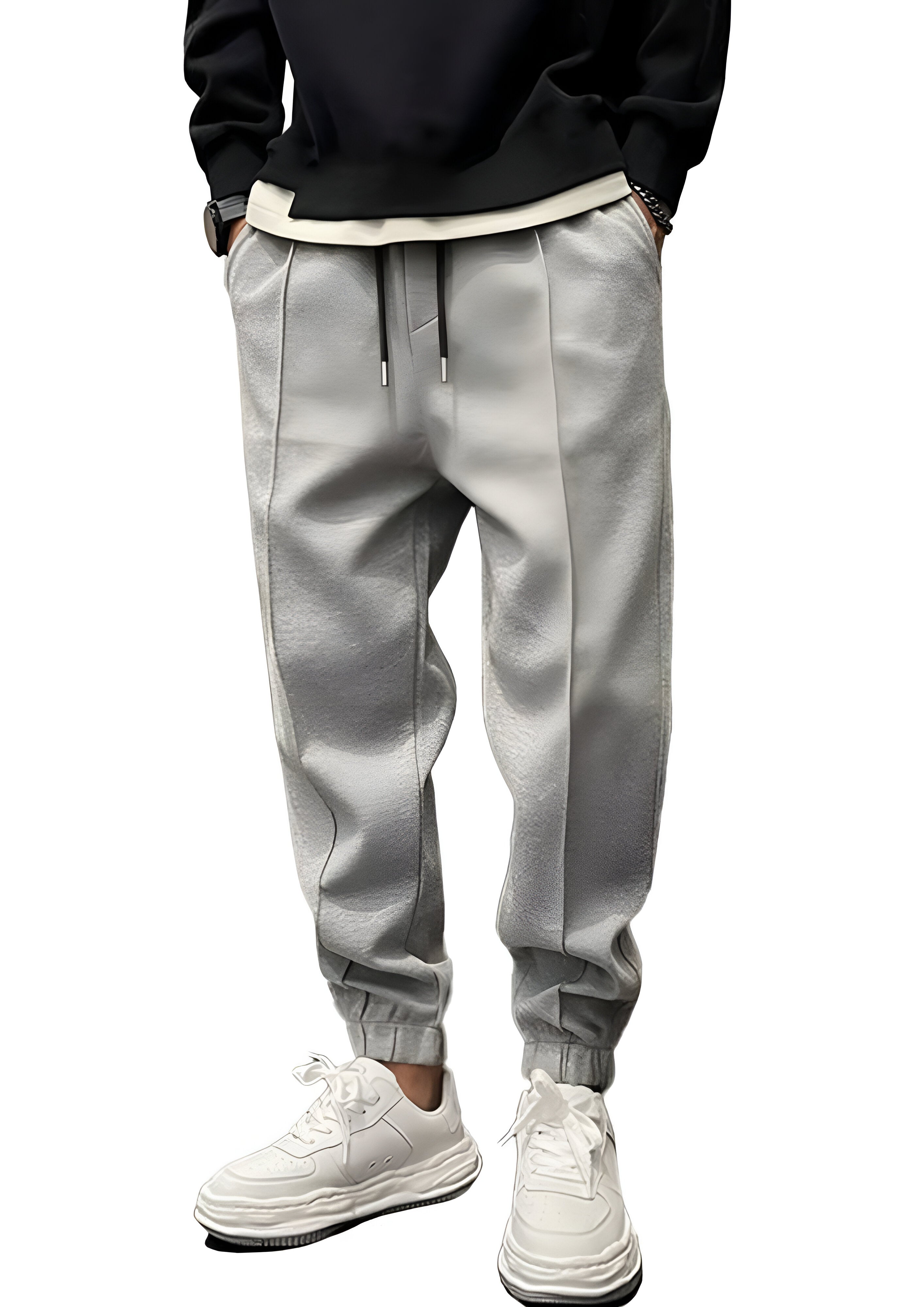 Elastic Waist Cargo Trousers | Men's Loose  Fit