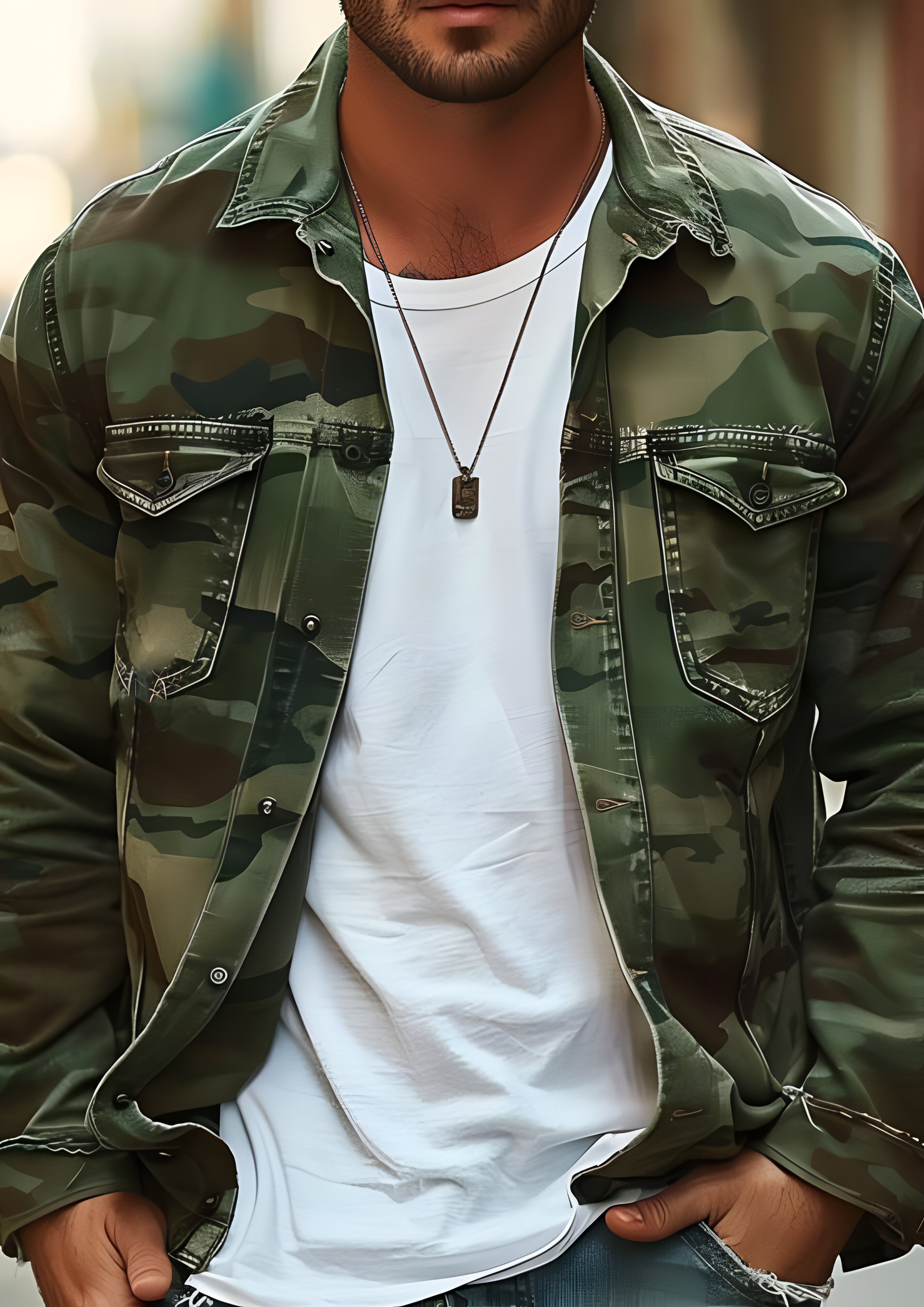 Canvas Retro Over Wear Jacket | Men's Camouflage
