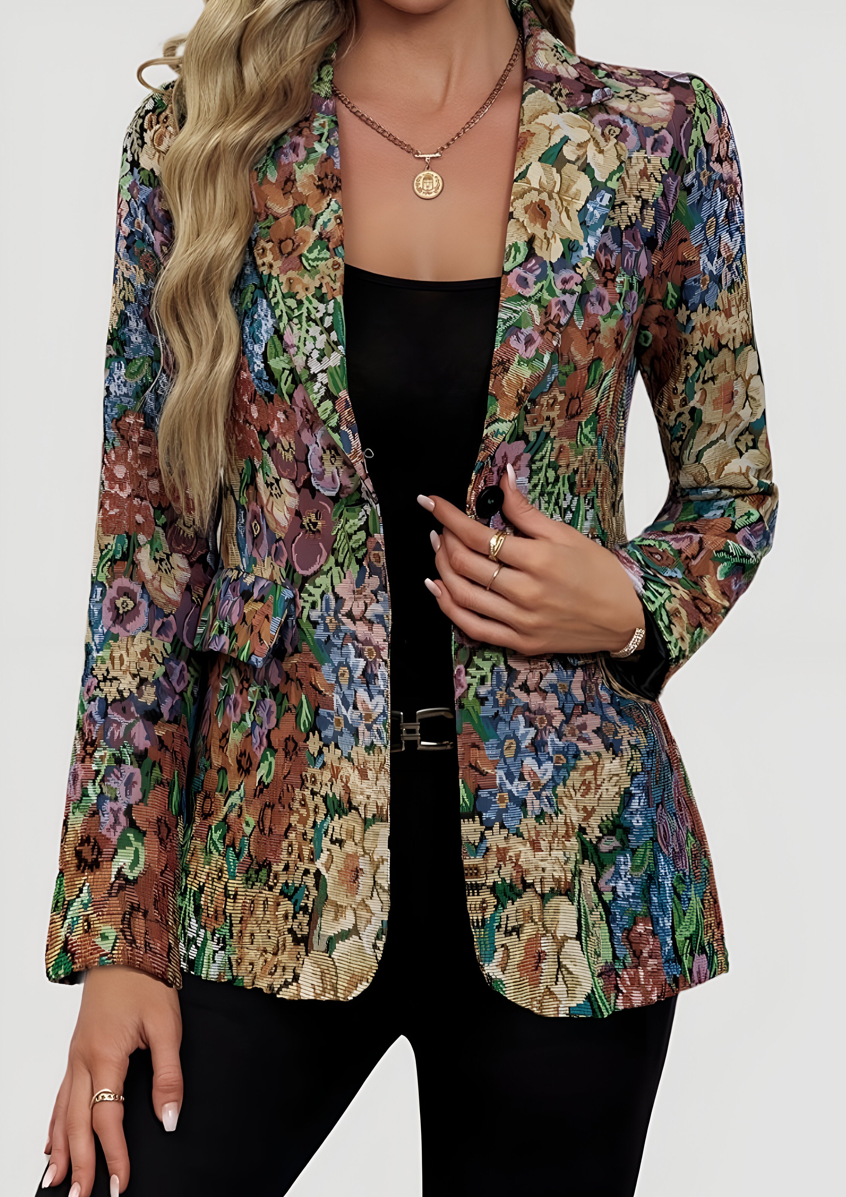 Vintage Floral Blazer | Women's Tapestry Jacket