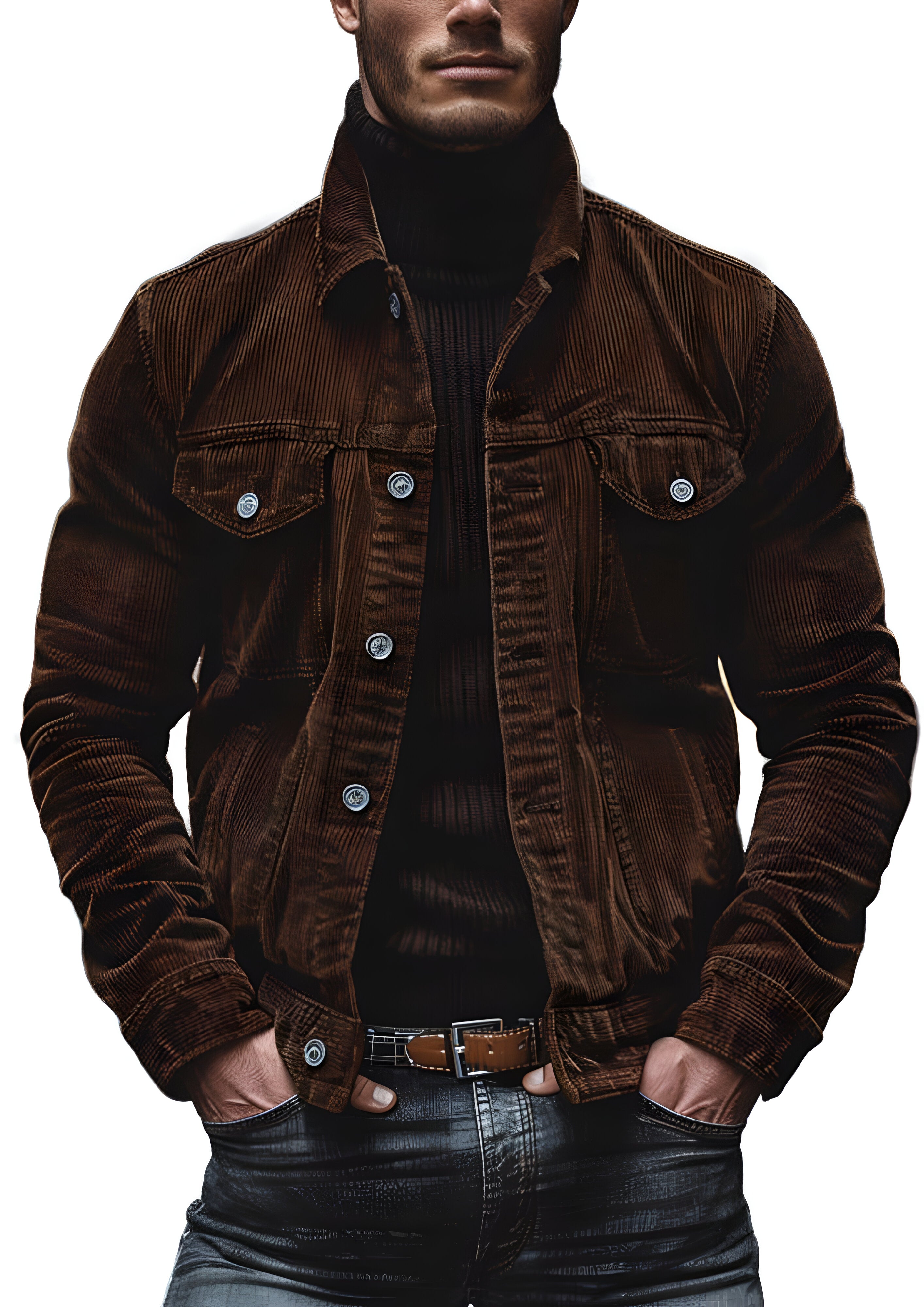 Vintage Corduroy Jacket | Men's Multi-Pocket