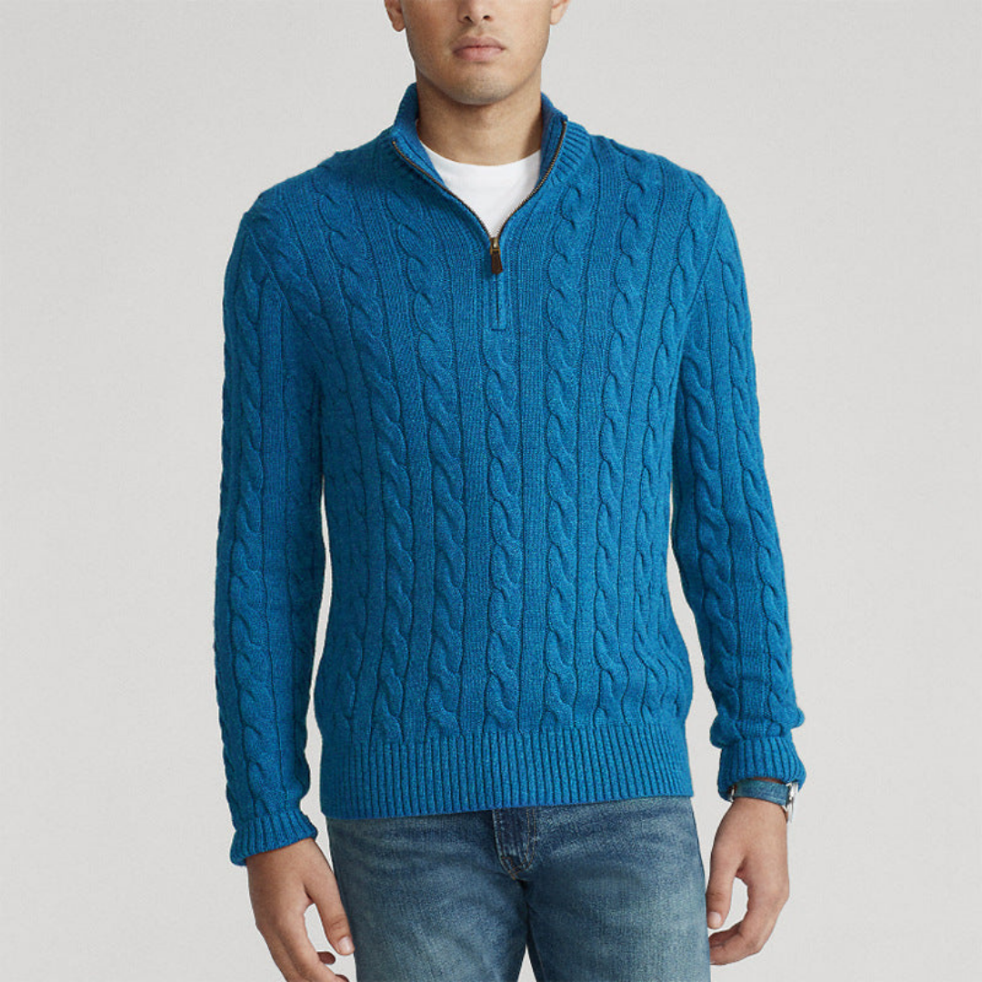 Quarter Zip Top | Men's Cable Knit Textured