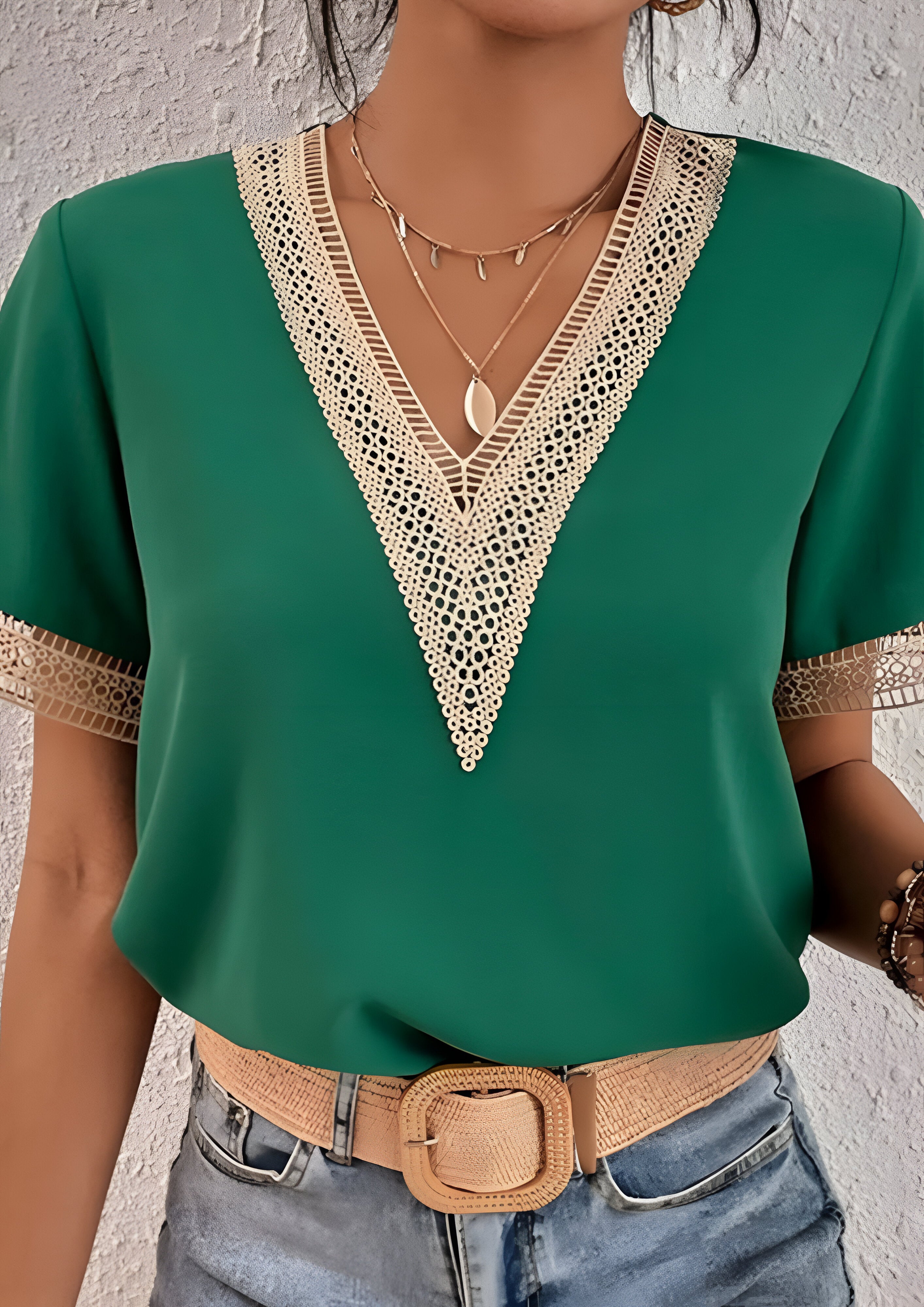 Women's  V-Neck Blouse|  Summer