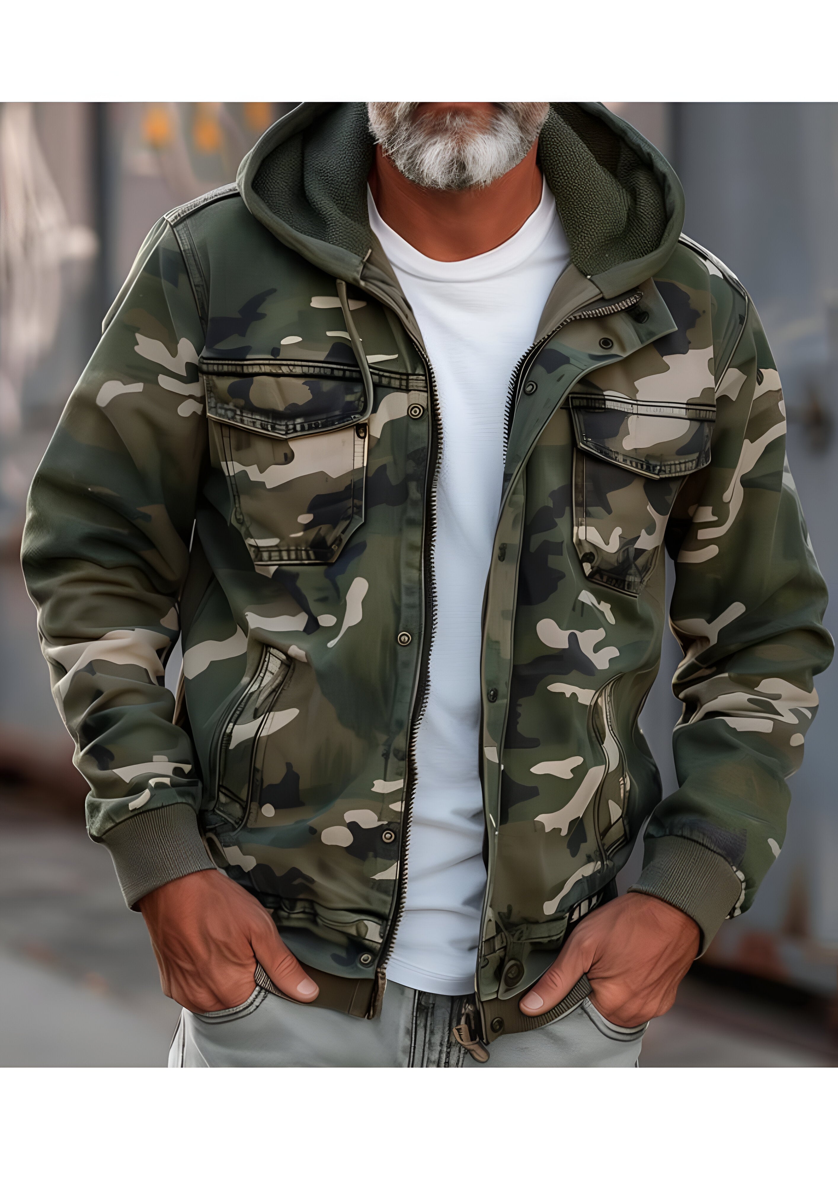 Hooded Cargo Jacket | Men's Camouflage