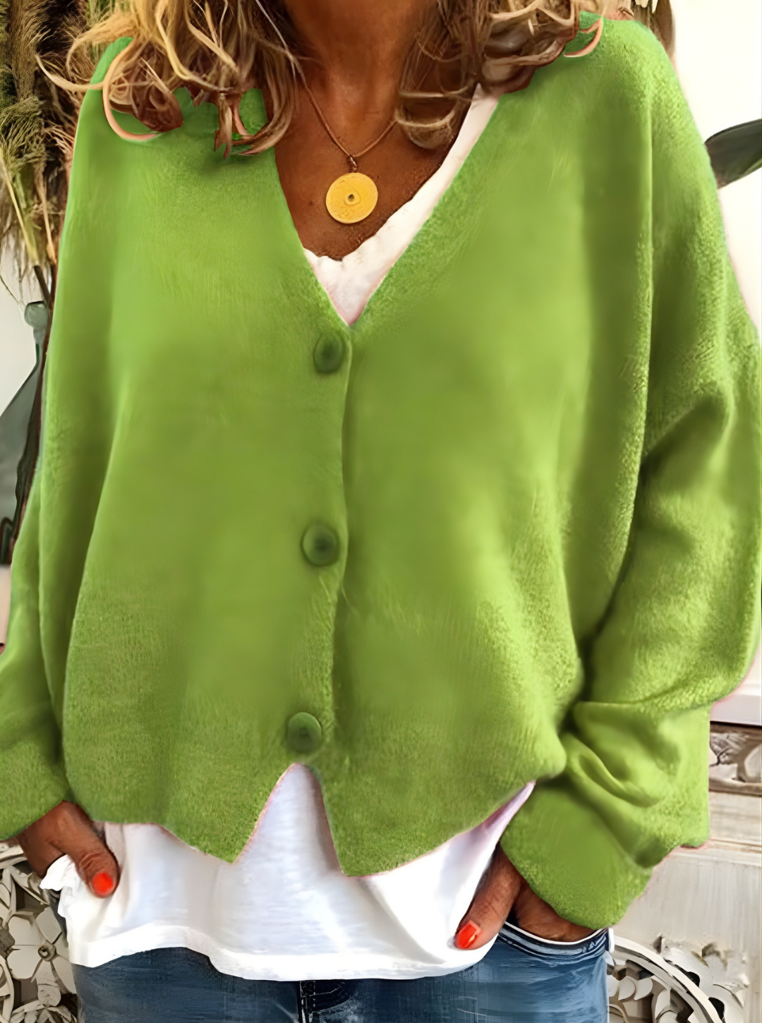 Women’s Summer V-Neck Cardigan | Button-Front